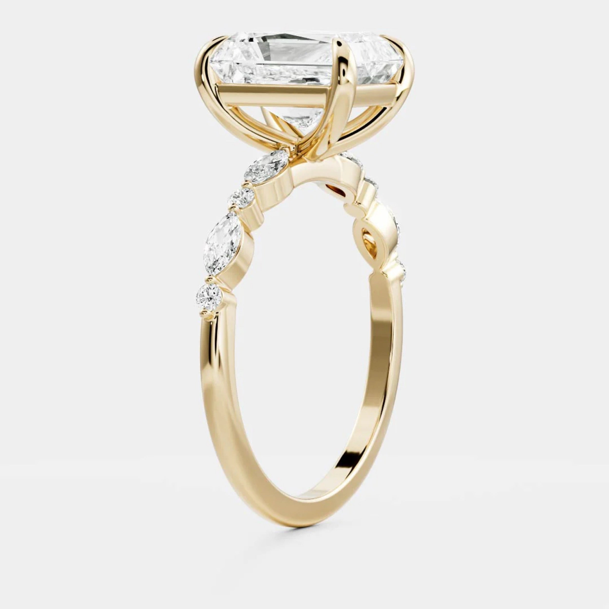 2.0 - 4.0 CT Radiant Lab Grown Diamond Solitaire Engagement Ring