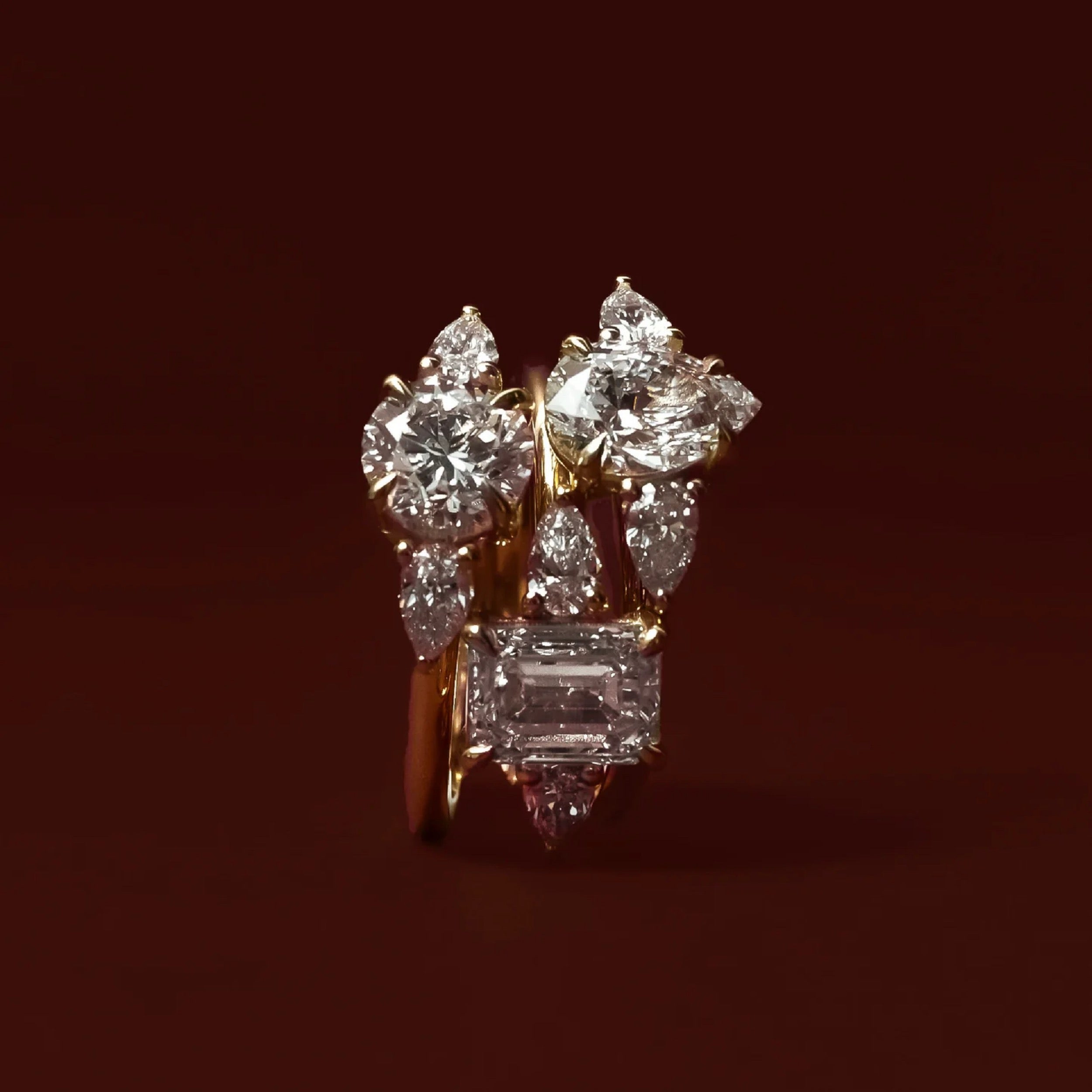 2.0 - 4.0 CT Pear Lab Grown Diamond Trilogy Engagement Ring