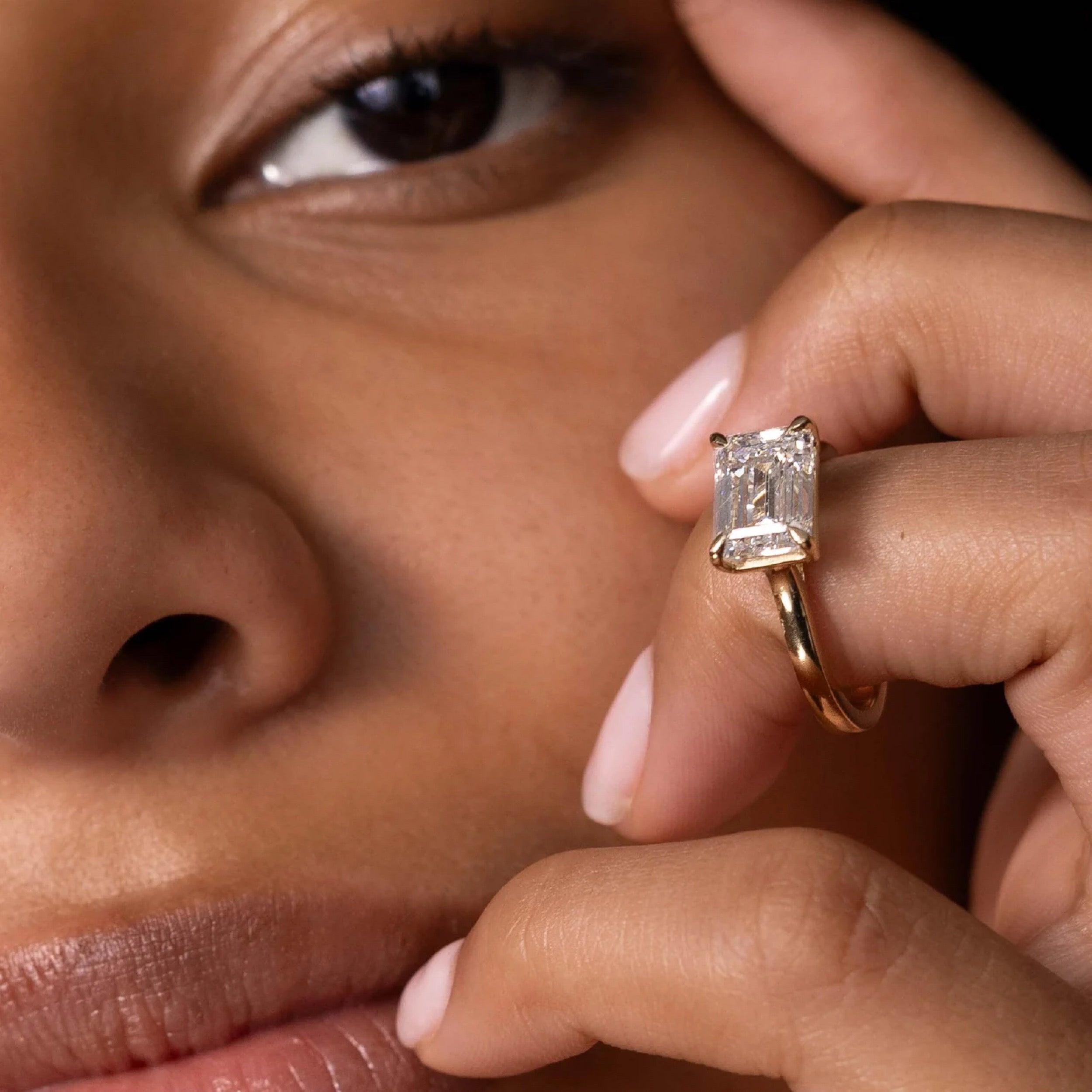 1.5 - 2.5 CT East West Emerald Lab Grown Diamond Solitaire Engagement Ring