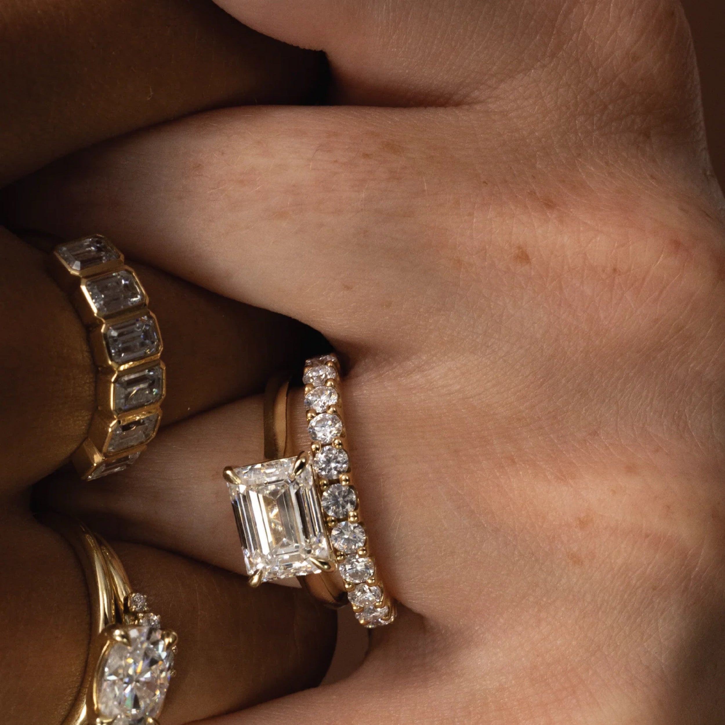 1.5 - 2.5 CT East West Emerald Lab Grown Diamond Solitaire Engagement Ring