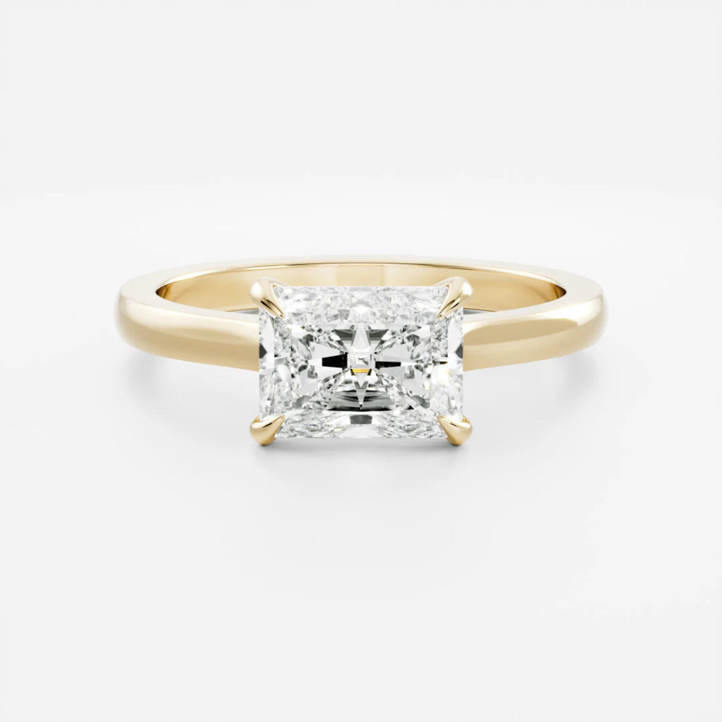 1.0 - 4.0 CT East West Radiant Lab Grown Diamond Solitaire Engagement Ring