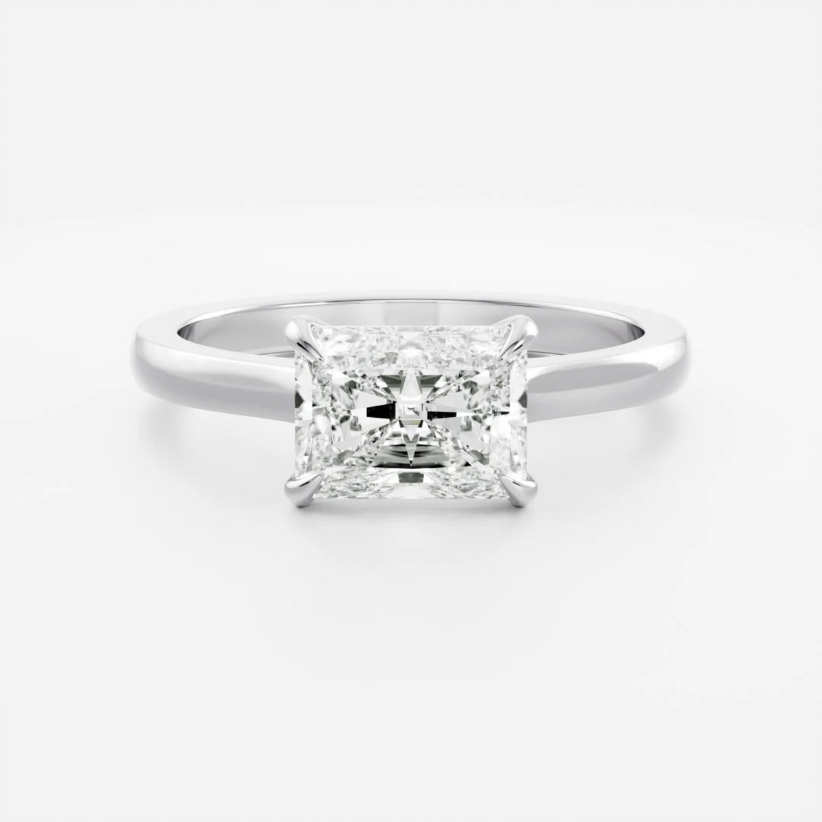 1.0 - 4.0 CT East West Radiant Lab Grown Diamond Solitaire Engagement Ring