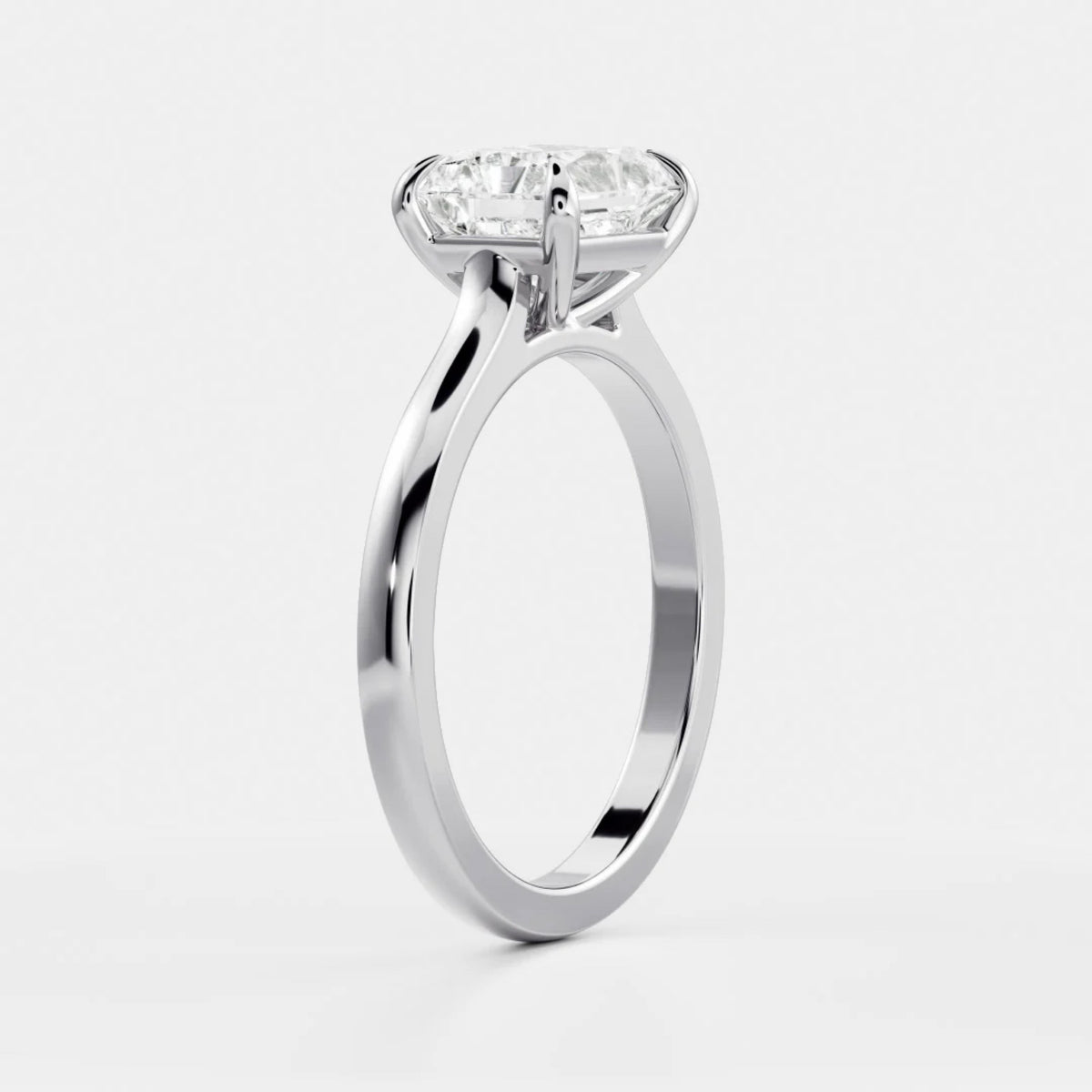 1.0 - 4.0 CT East West Radiant Lab Grown Diamond Solitaire Engagement Ring