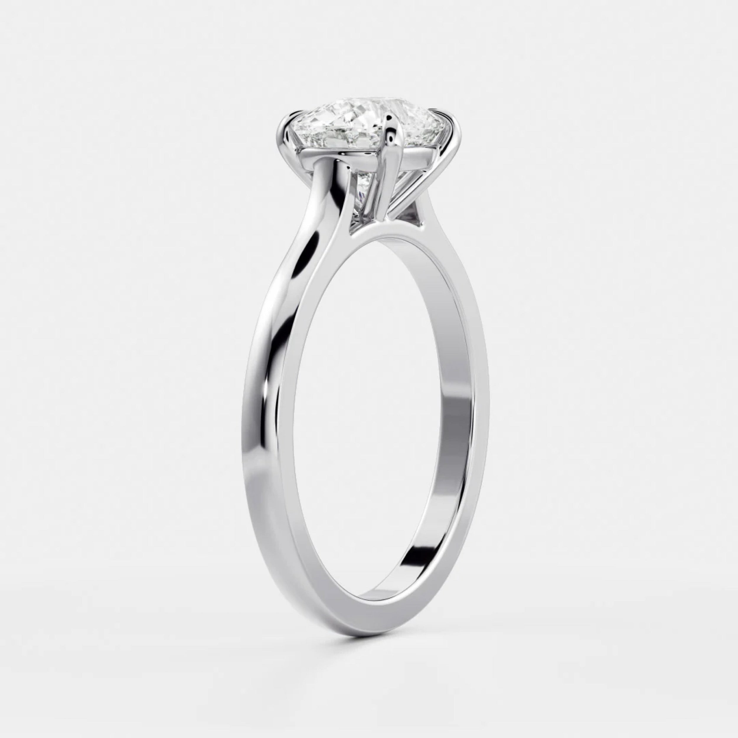 1.5 - 2.5 CT East West Cushion Lab Grown Diamond Solitaire Engagement Ring