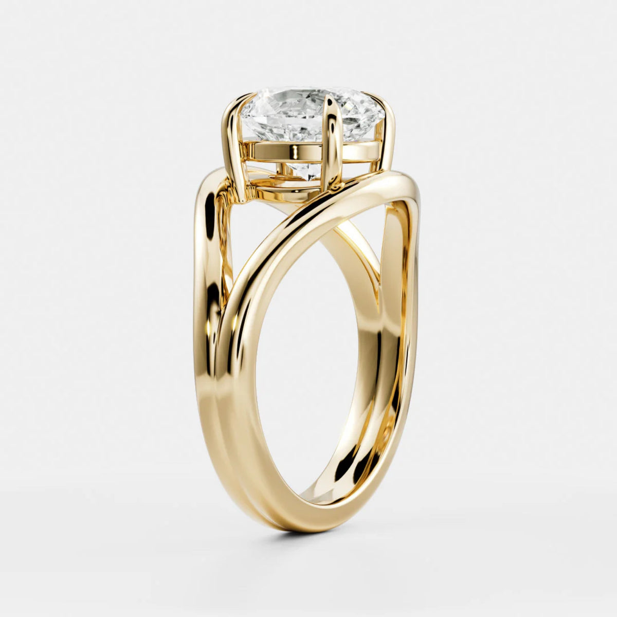 1.0- 4.0 CT Oval Lab Grown Diamond Split Shank Engagement Ring