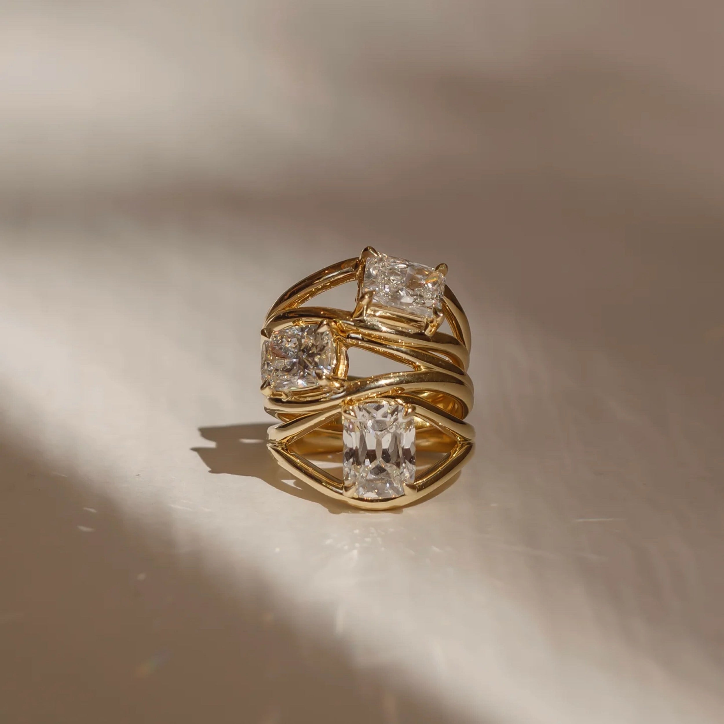 2.5 - 3.5 CT Elongated Cushion Lab Grown Diamond Split Shank Engagement Ring