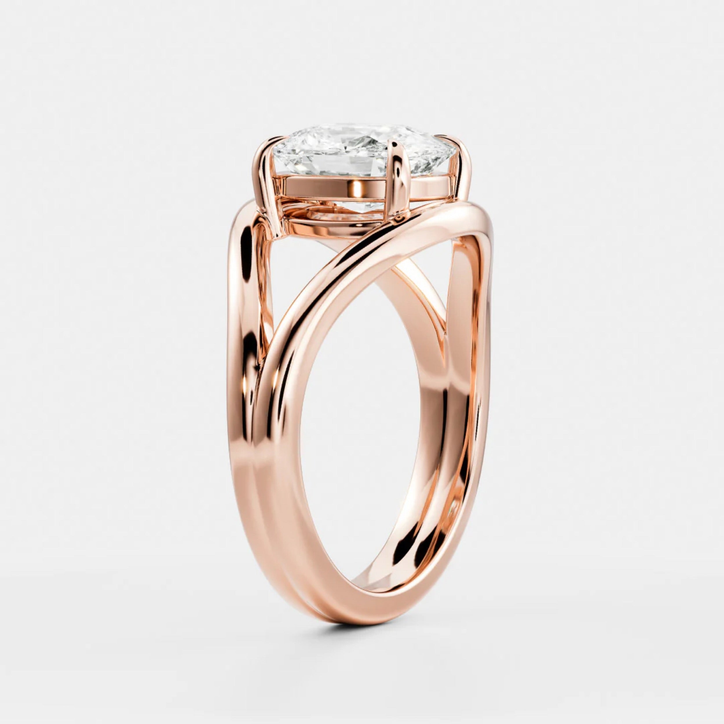 2.5 - 3.5 CT Elongated Cushion Lab Grown Diamond Split Shank Engagement Ring