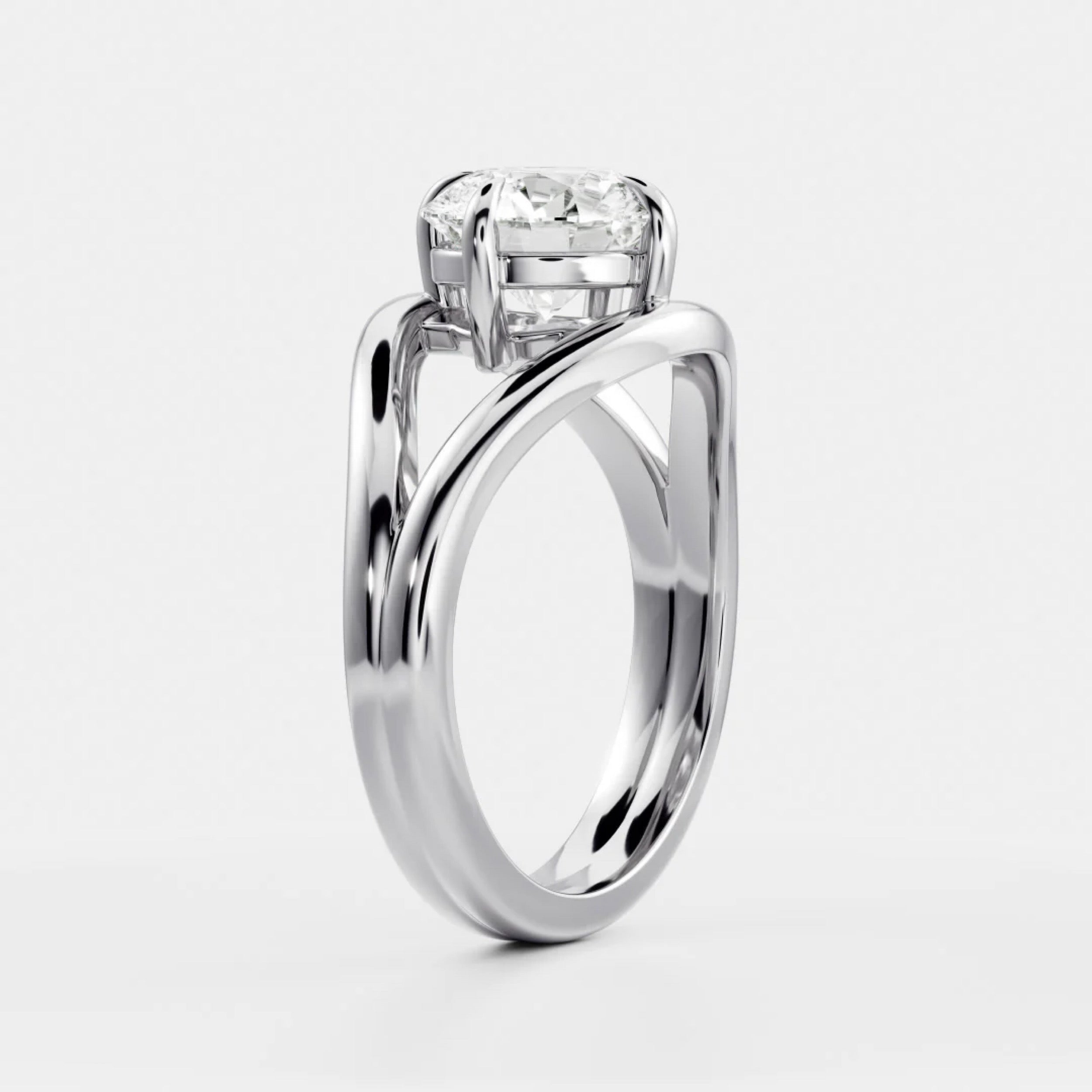 1.0 - 3.0 CT Round Lab Grown Diamond Split Shank Engagement Ring