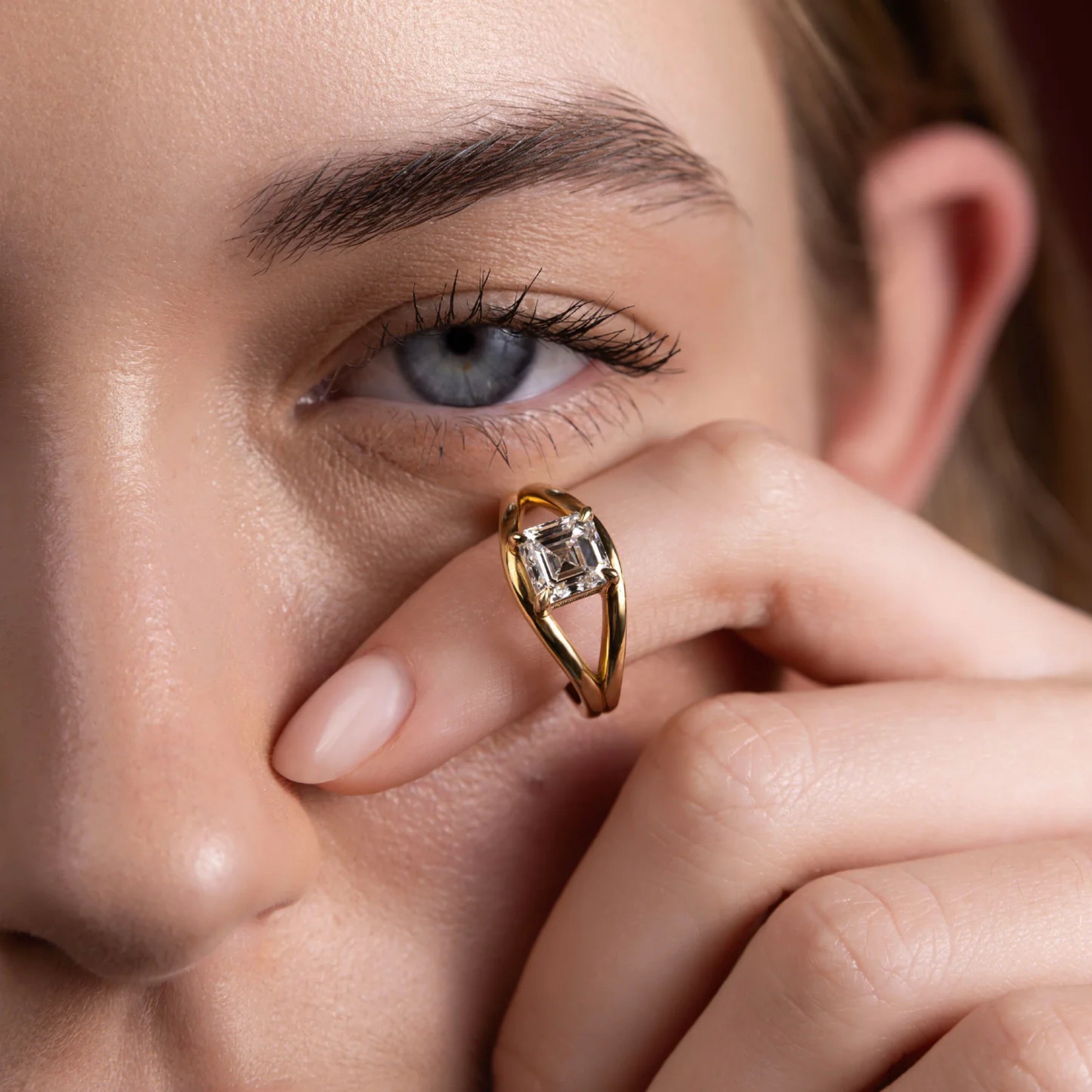 1.0 - 3.0 CT Asscher Lab Grown Diamond Split Shank Engagement Ring