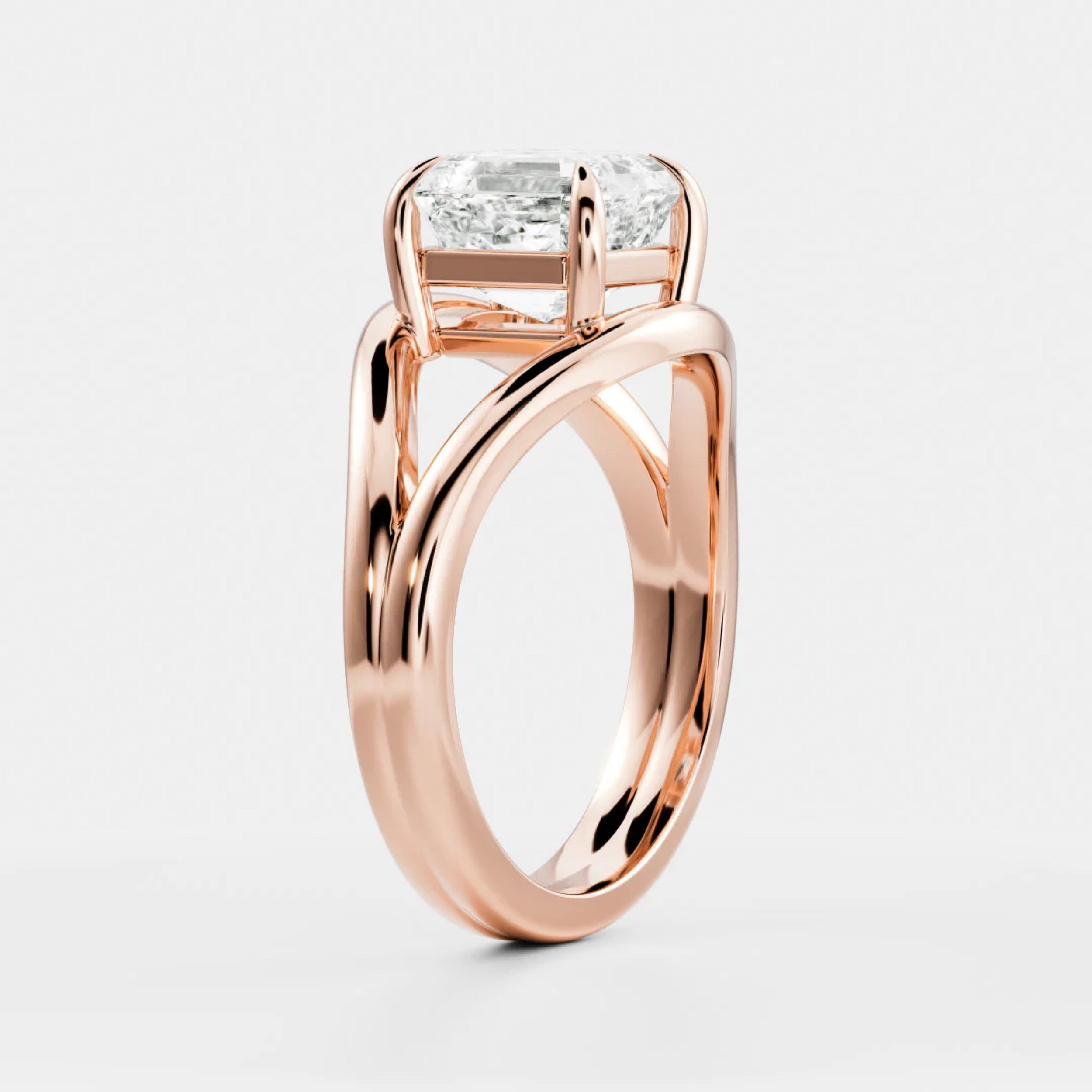 1.0 - 3.0 CT Asscher Lab Grown Diamond Split Shank Engagement Ring