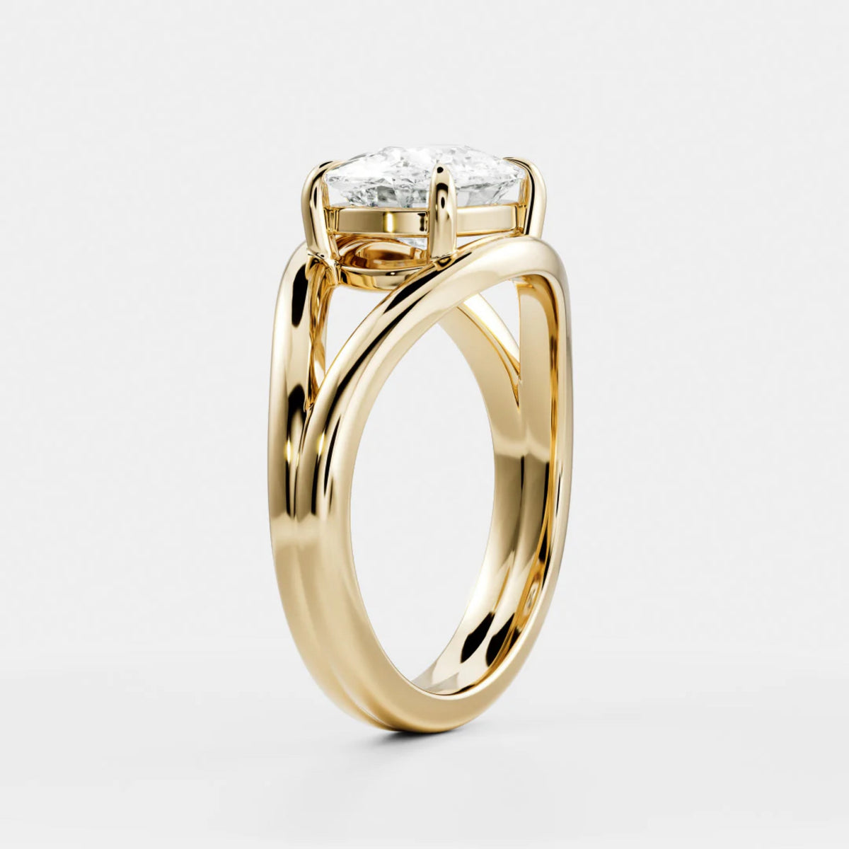 1.0 - 3.5 CT East West Elongated Cushion Lab Grown Diamond Split Shank Engagement Ring