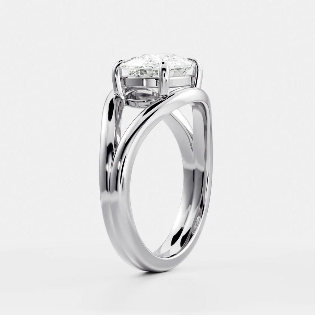 1.0 - 3.5 CT East West Elongated Cushion Lab Grown Diamond Split Shank Engagement Ring