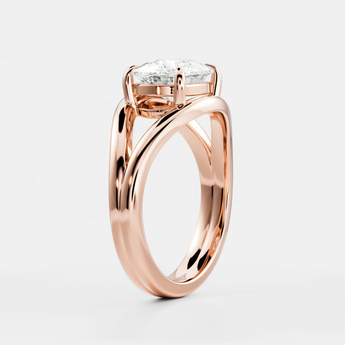 1.0 - 3.5 CT East West Elongated Cushion Lab Grown Diamond Split Shank Engagement Ring