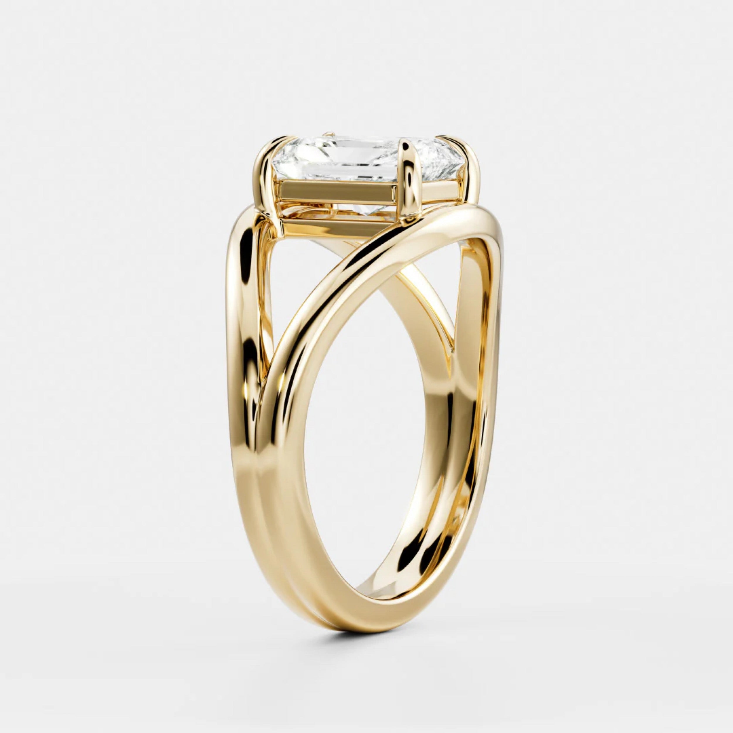 2.5 - 3.5 CT Radiant Lab Grown Diamond Split Shank Engagement Ring