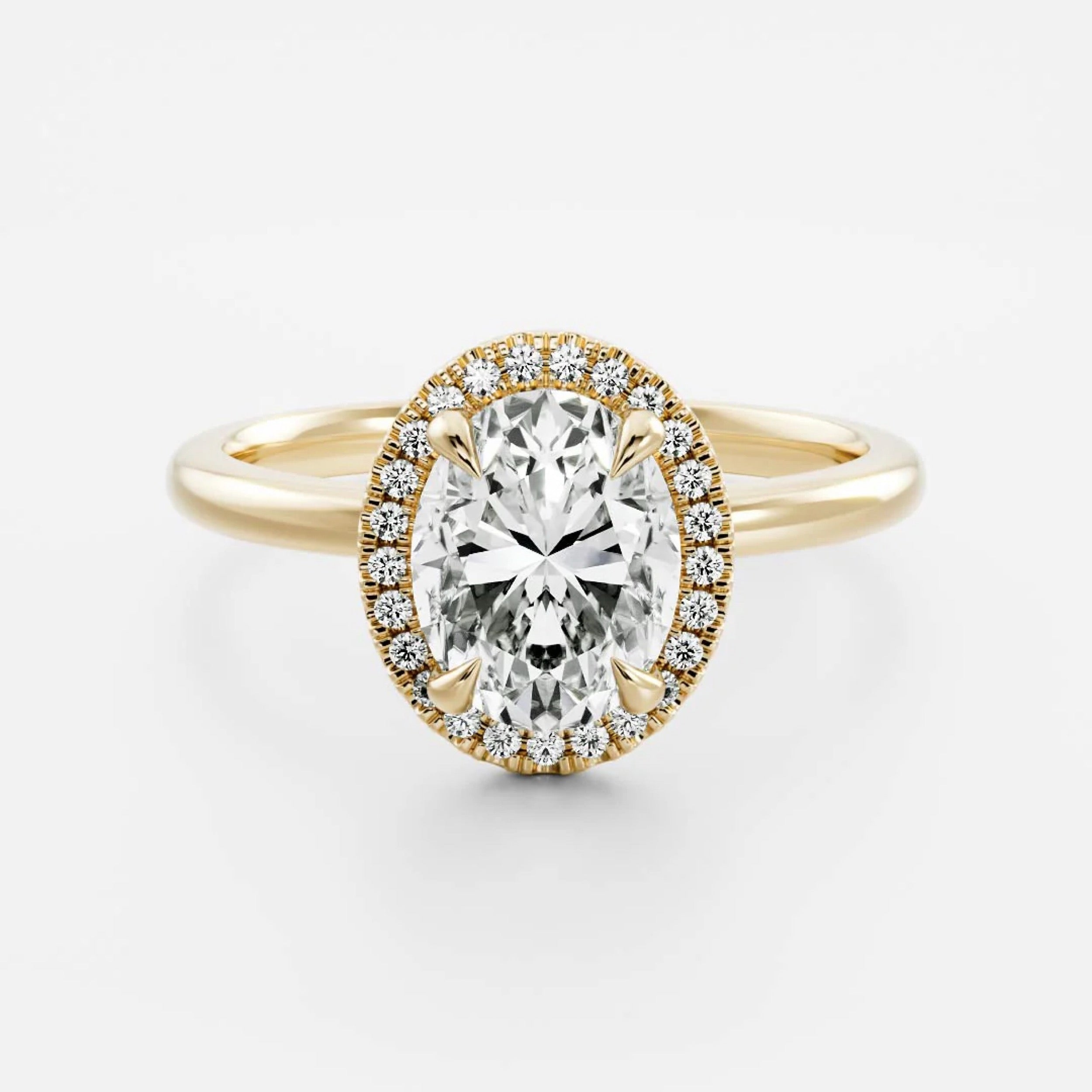 1.5 - 2.5 CT Oval Lab Grown Diamond Halo Engagement Ring