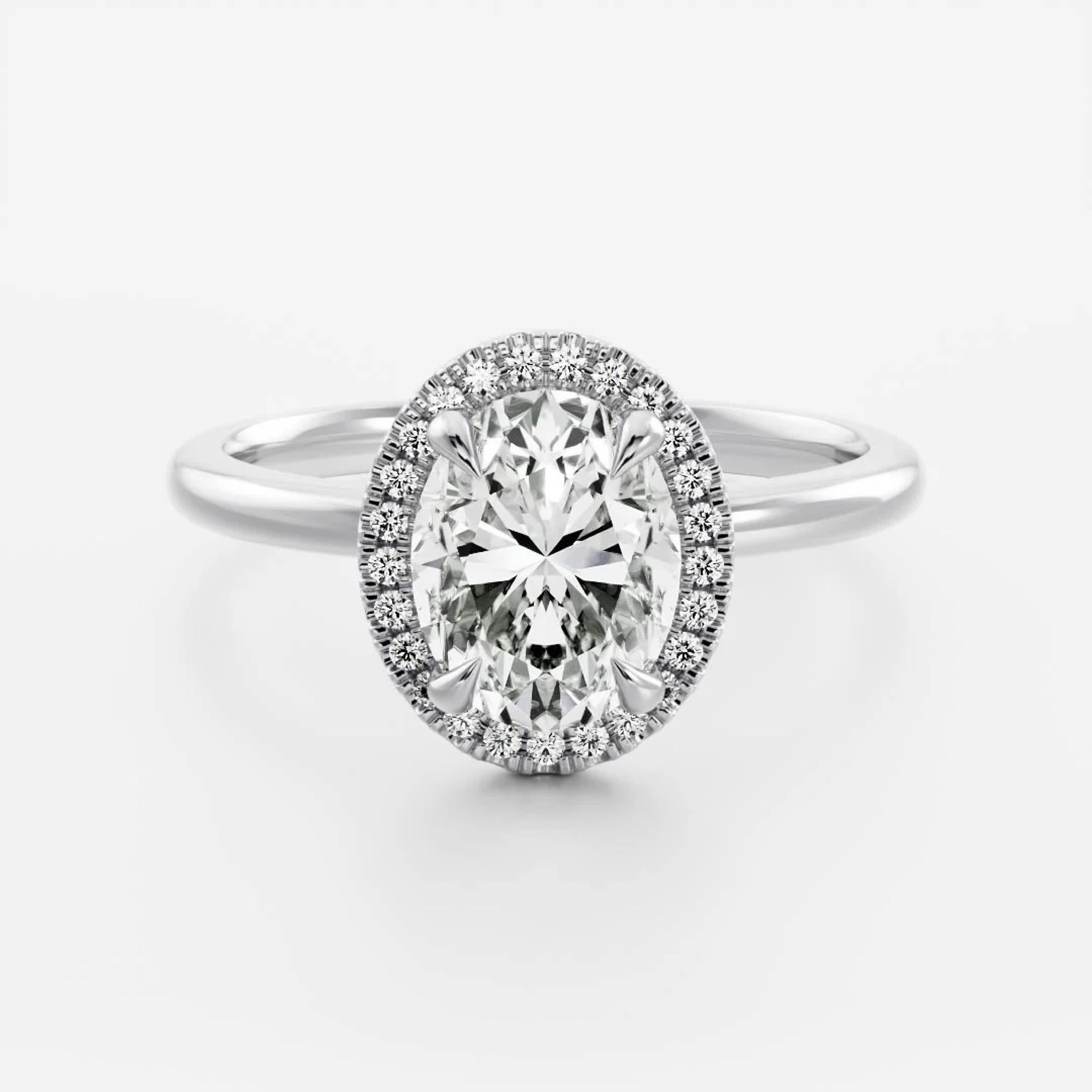 1.5 - 2.5 CT Oval Lab Grown Diamond Halo Engagement Ring