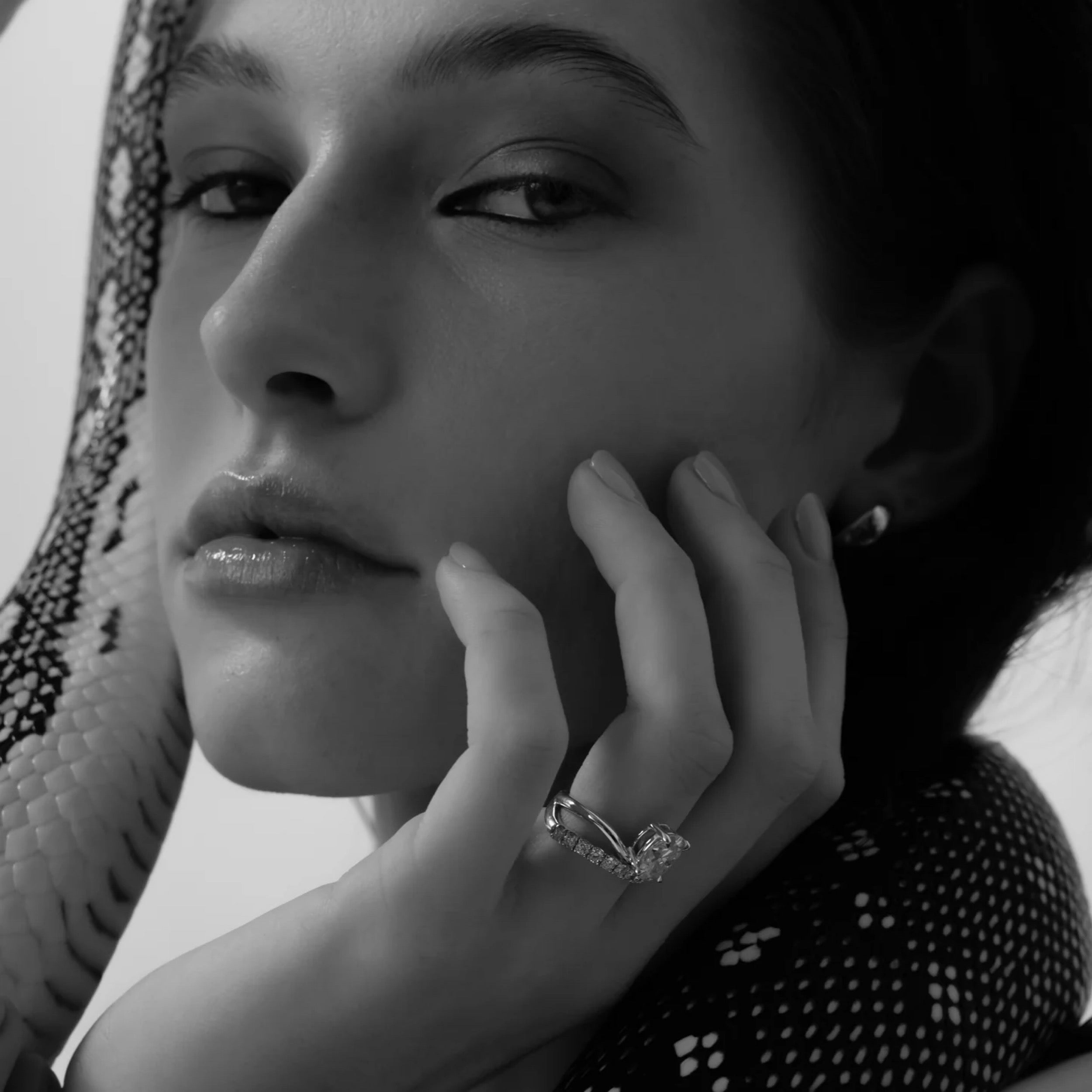 1.5 - 2.5 CT Oval Lab Grown Diamond Pave Engagement Ring