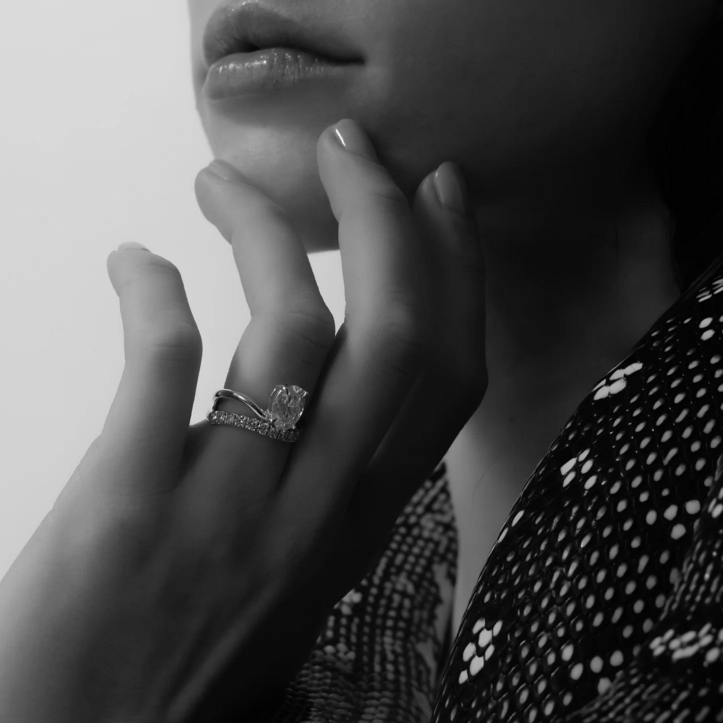 1.5 - 2.5 CT Oval Lab Grown Diamond Pave Engagement Ring