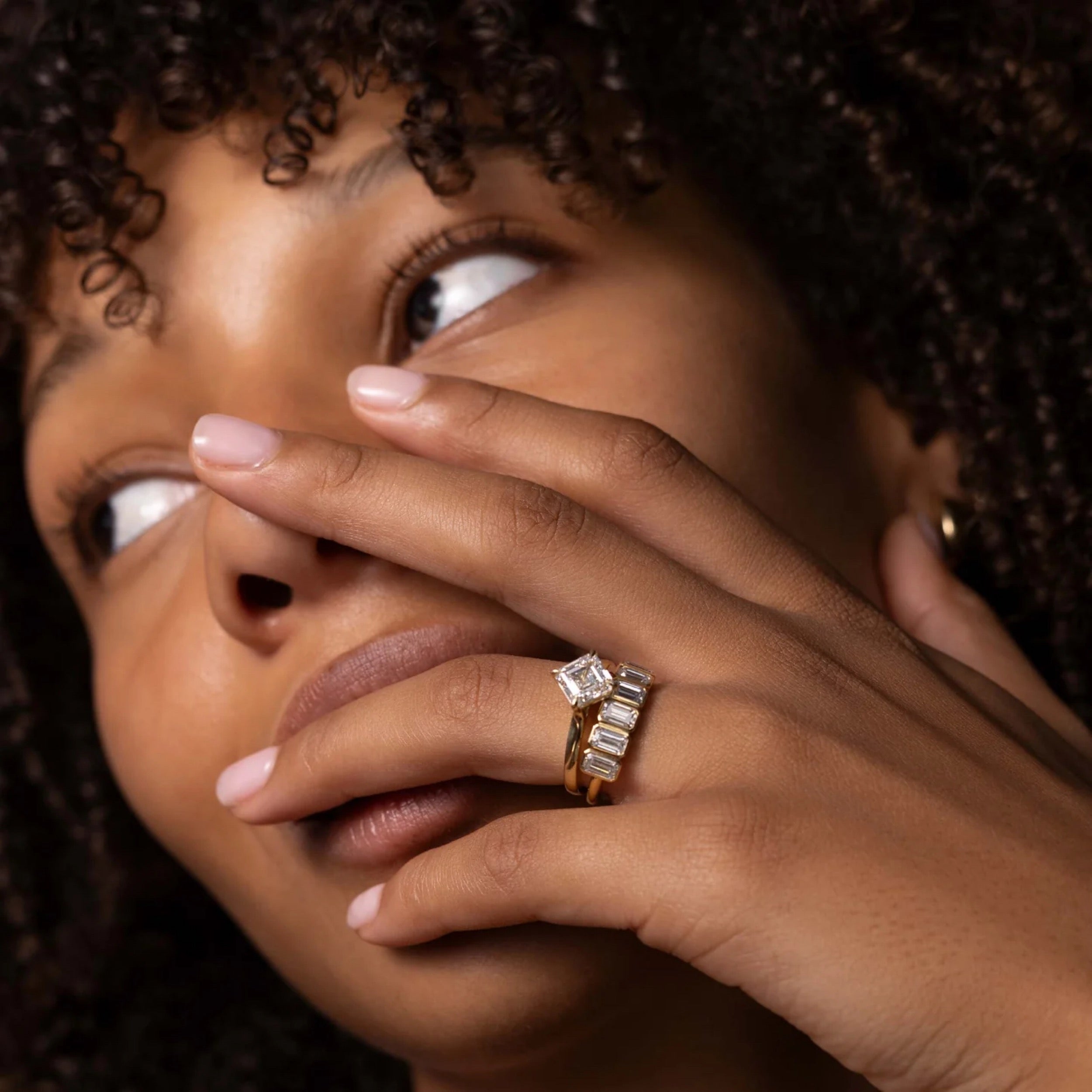 1.0 - 3.0 CT East West Asscher Lab Grown Diamond Solitaire Engagement Ring