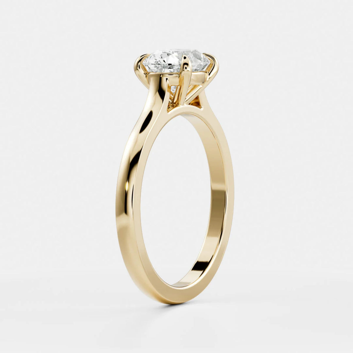 1.0- 3.5 CT East West Oval Lab Grown Diamond Solitiare Engagement Ring