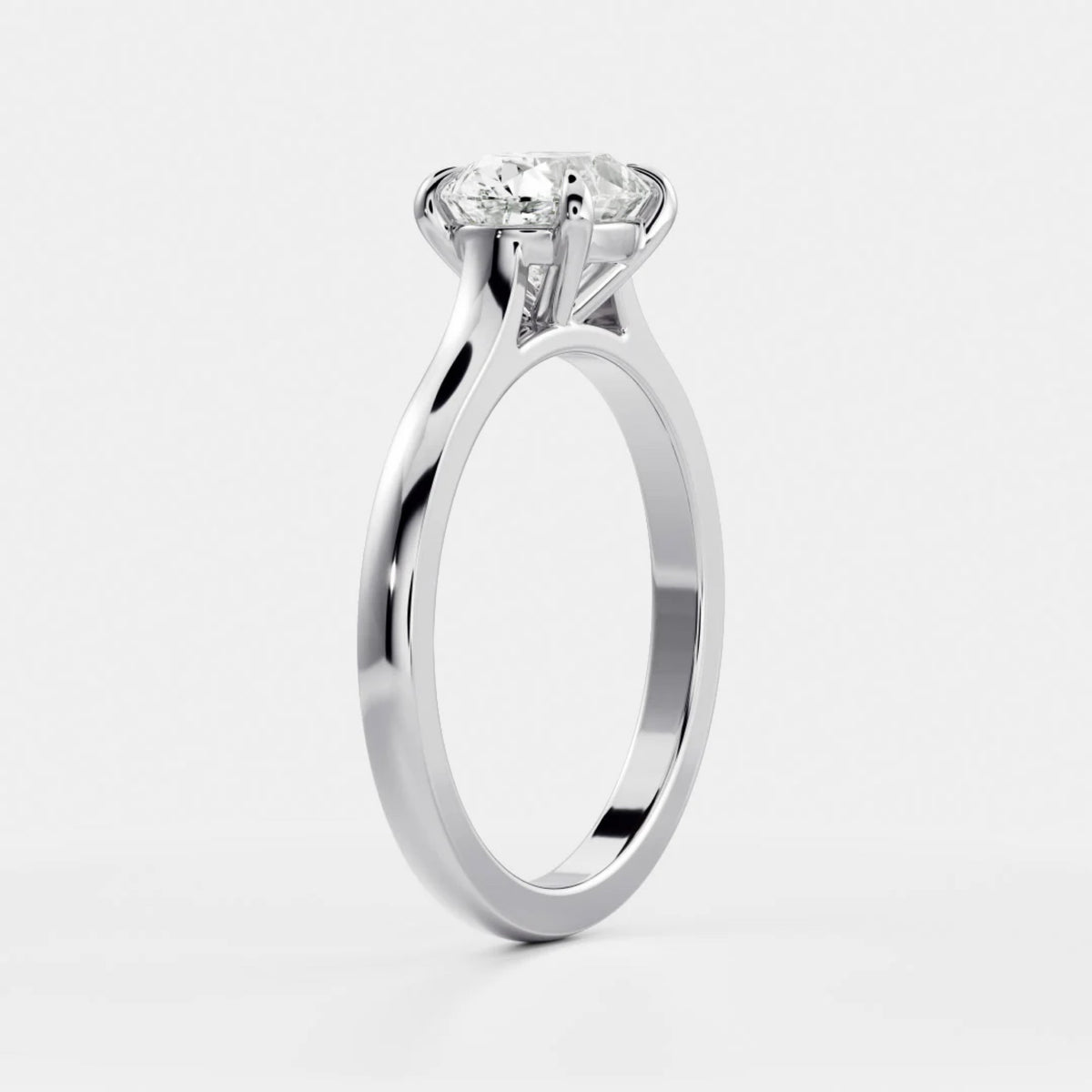 1.0- 3.5 CT East West Oval Lab Grown Diamond Solitiare Engagement Ring