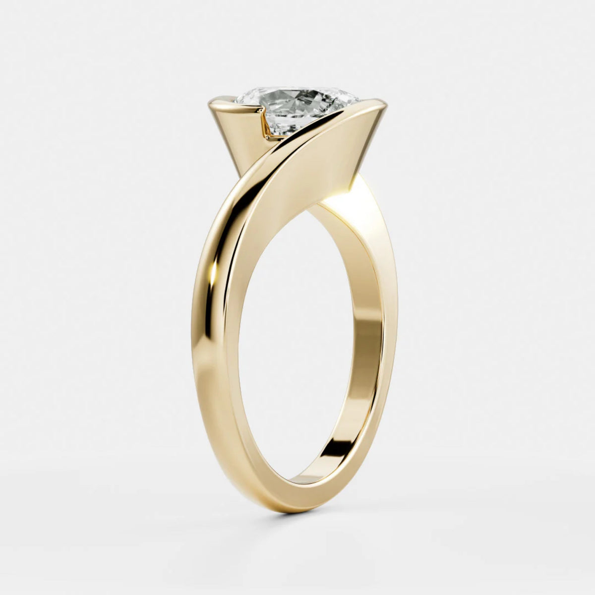 1.0- 3.5 CT Oval Lab Grown Diamond Wrap Engagement Ring