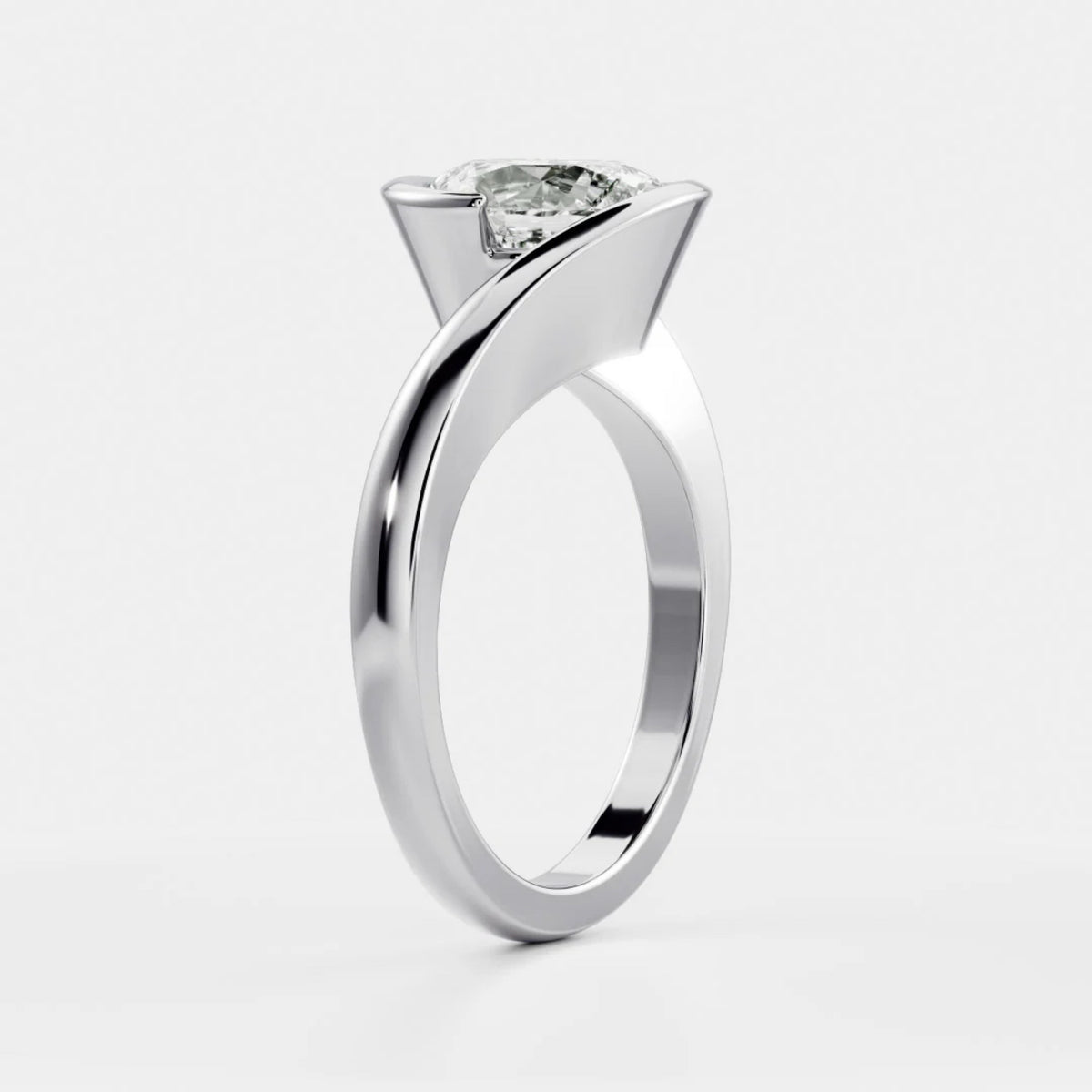 1.0- 3.5 CT Oval Lab Grown Diamond Wrap Engagement Ring