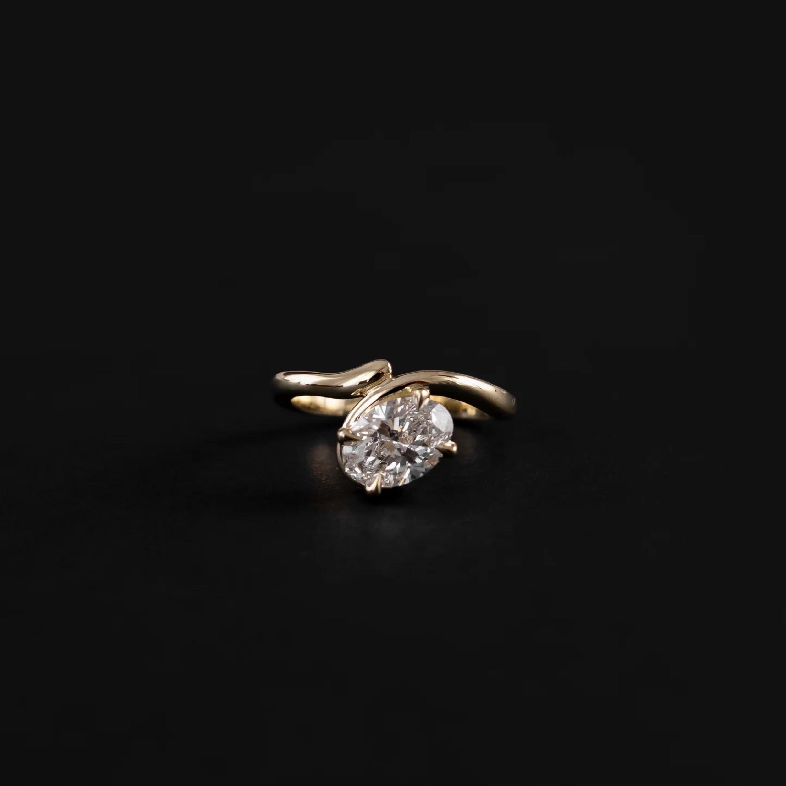 2.0 - 4.0 CT Oval Lab Grown Diamond Twisted Engagement Ring