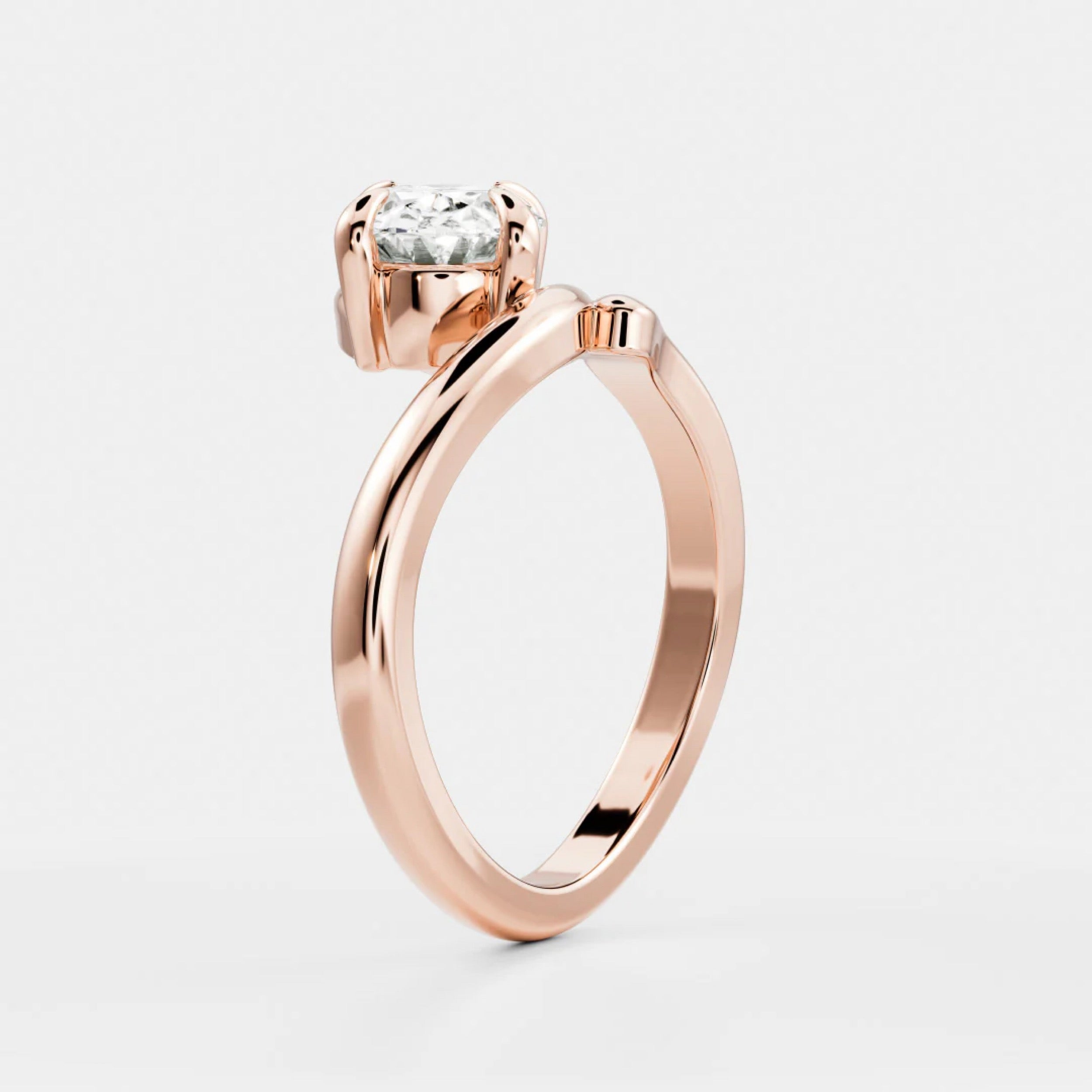 2.0 - 4.0 CT Oval Lab Grown Diamond Twisted Engagement Ring