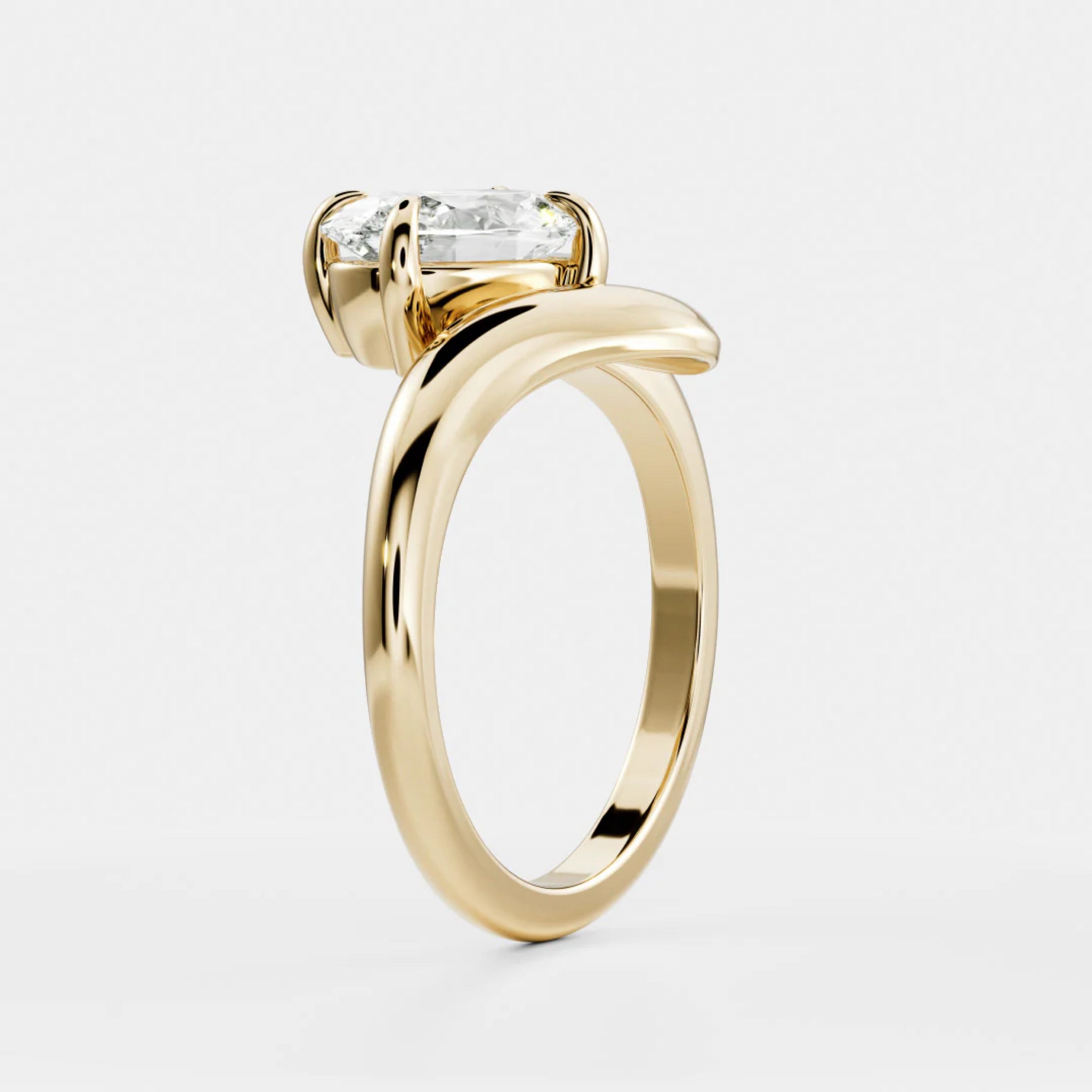 2.0 - 4.0 CT Oval Lab Grown Diamond Wrap Engagement Ring