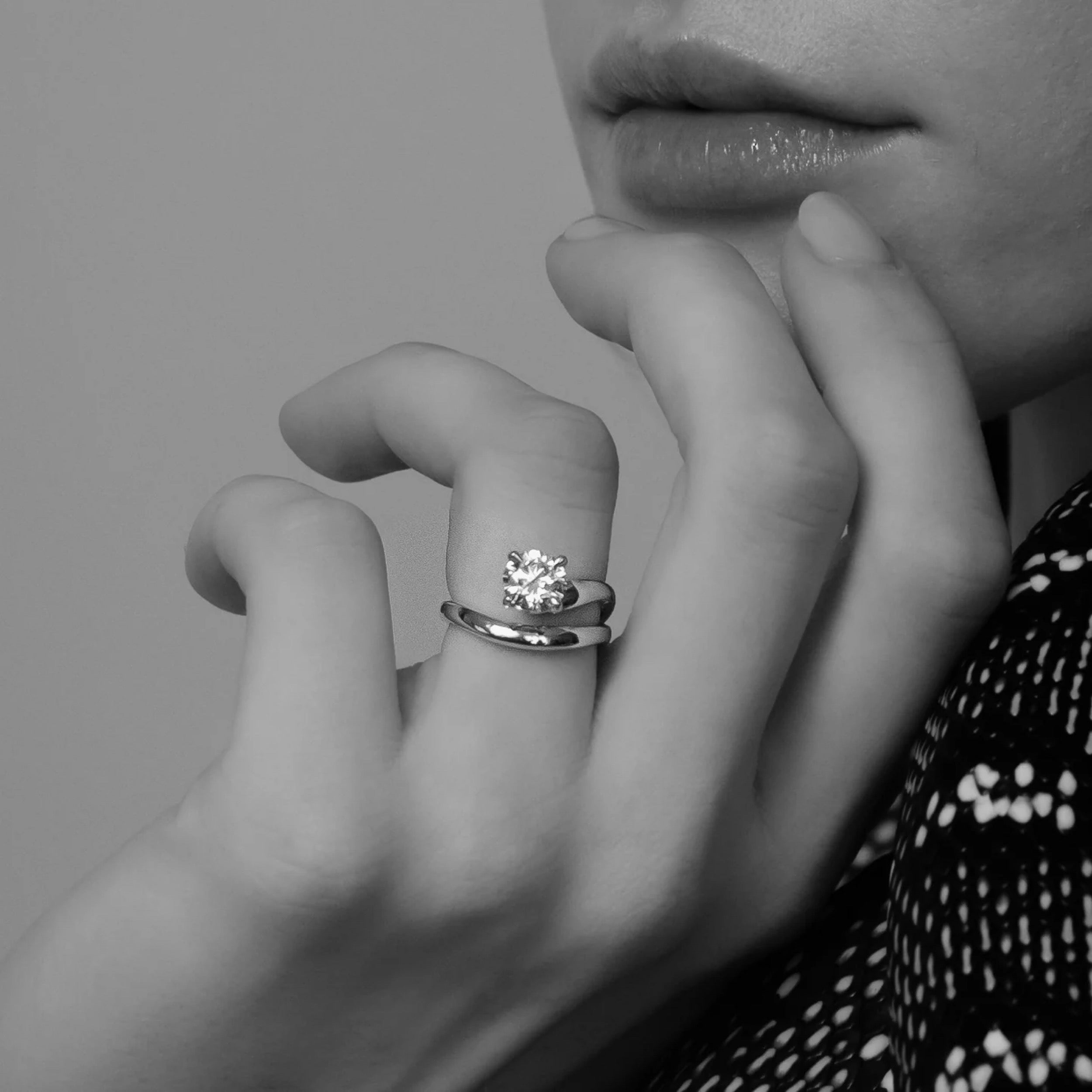 1.5 - 2.5 CT Round Lab Grown Diamond Wrap Engagement Ring