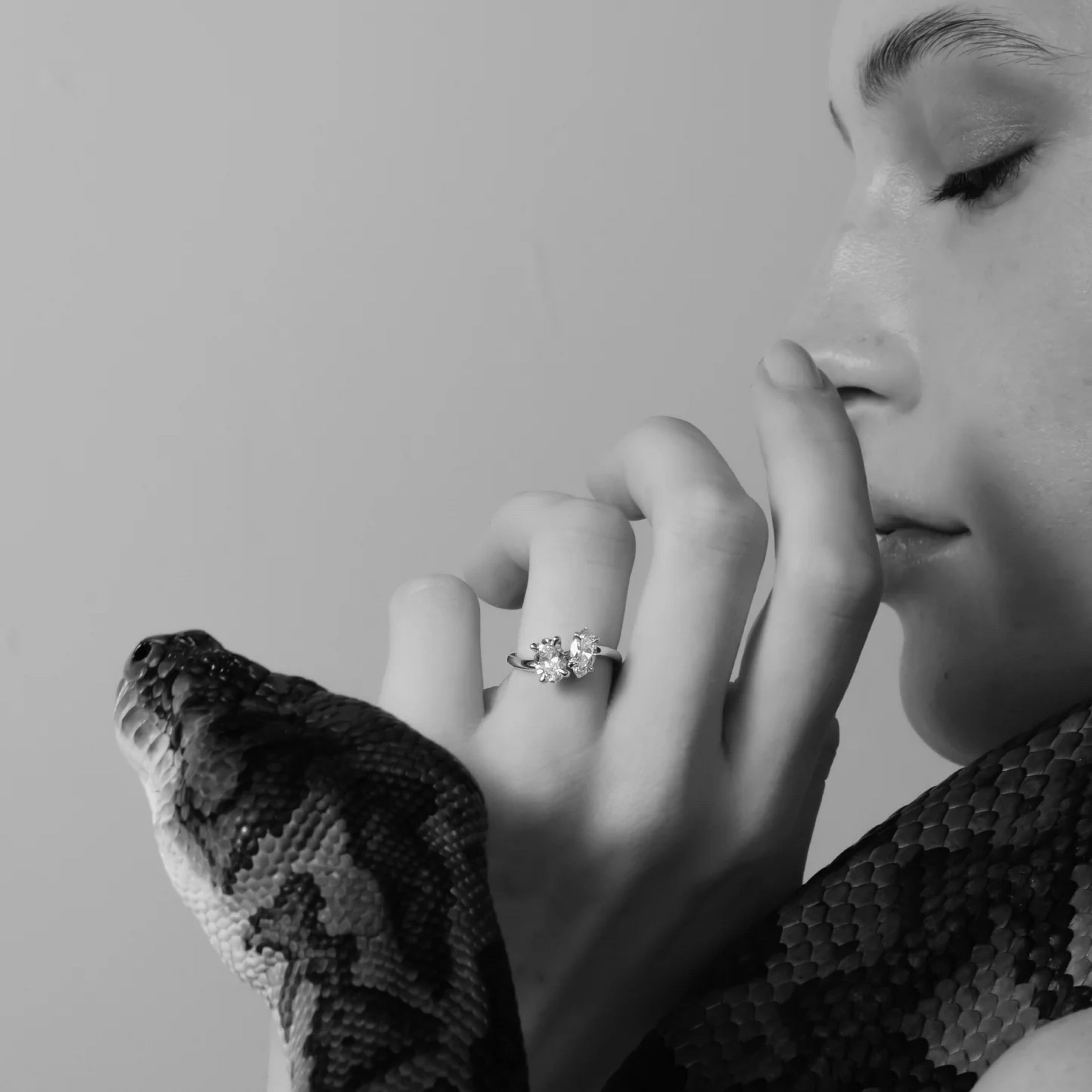 2.0 - 4.0 CT Oval & Marquise Lab Grown Diamond Two Stone Engagement Ring