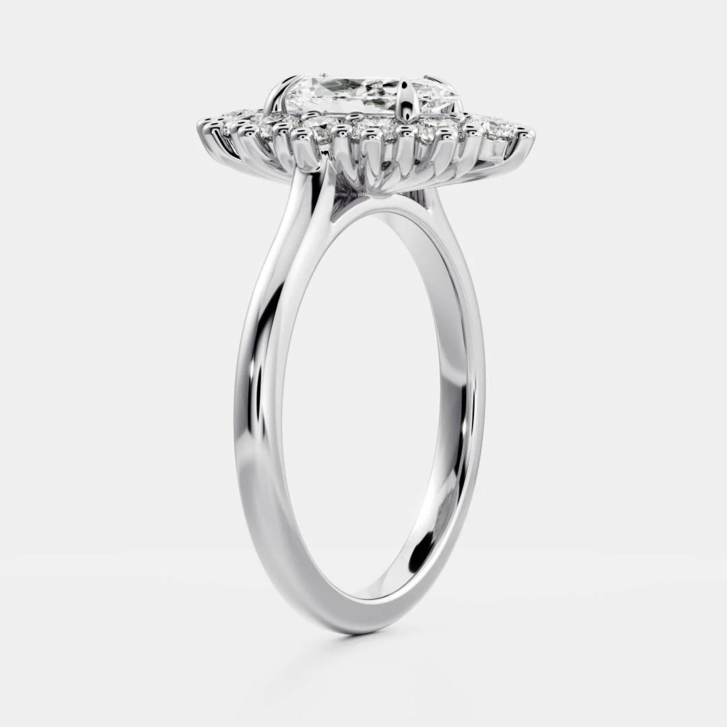 1.5 - 2.5 CT Marquise Lab Grown Diamond Antique Halo Engagement Ring