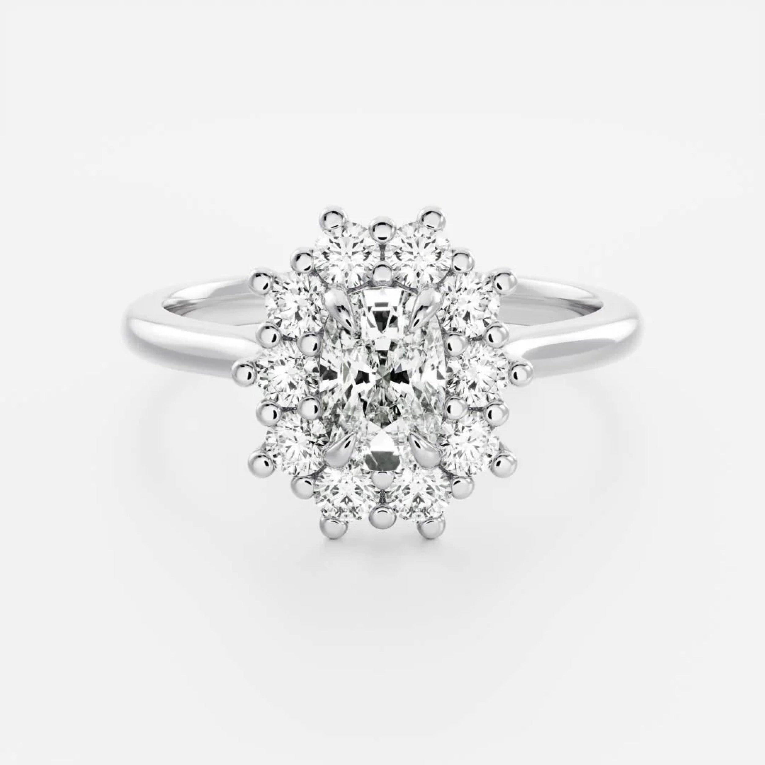 1.5 - 2.5 CT Elongated Cushion Lab Grown Diamond Antique Halo Engagement Ring