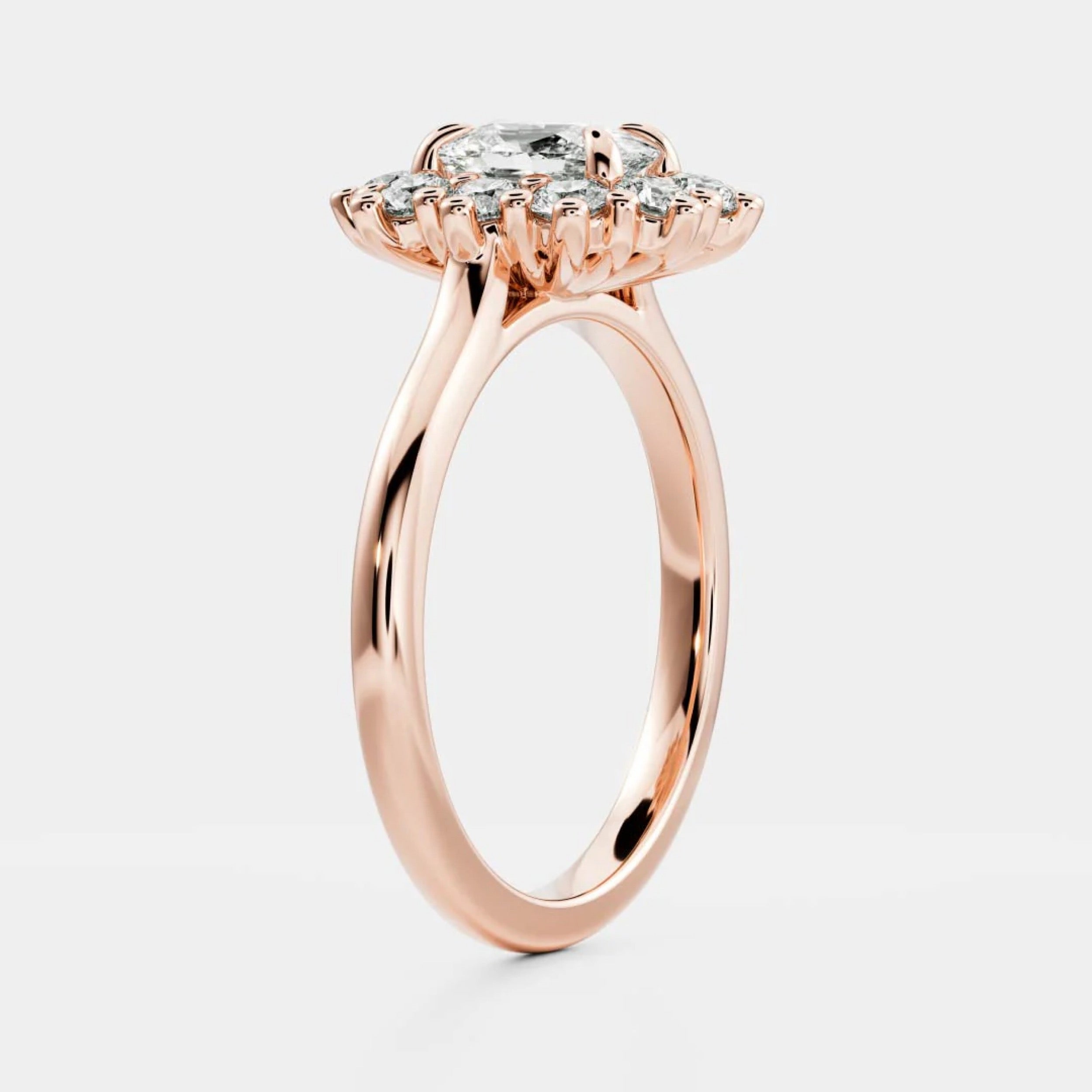 1.5 - 2.5 CT Elongated Cushion Lab Grown Diamond Antique Halo Engagement Ring