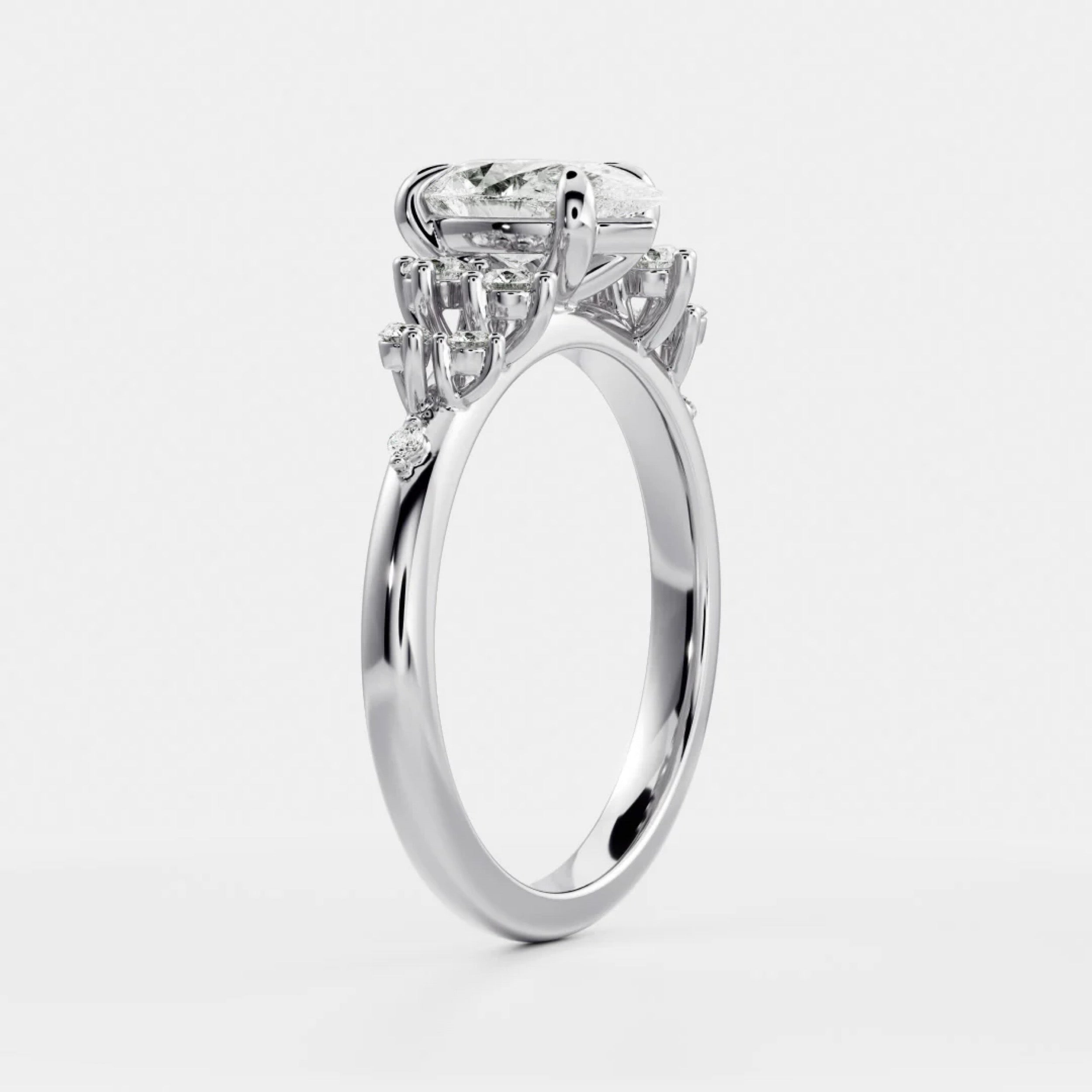 1.5 - 2.5 CT Pear Lab Grown Diamond Cluster Engagement Ring