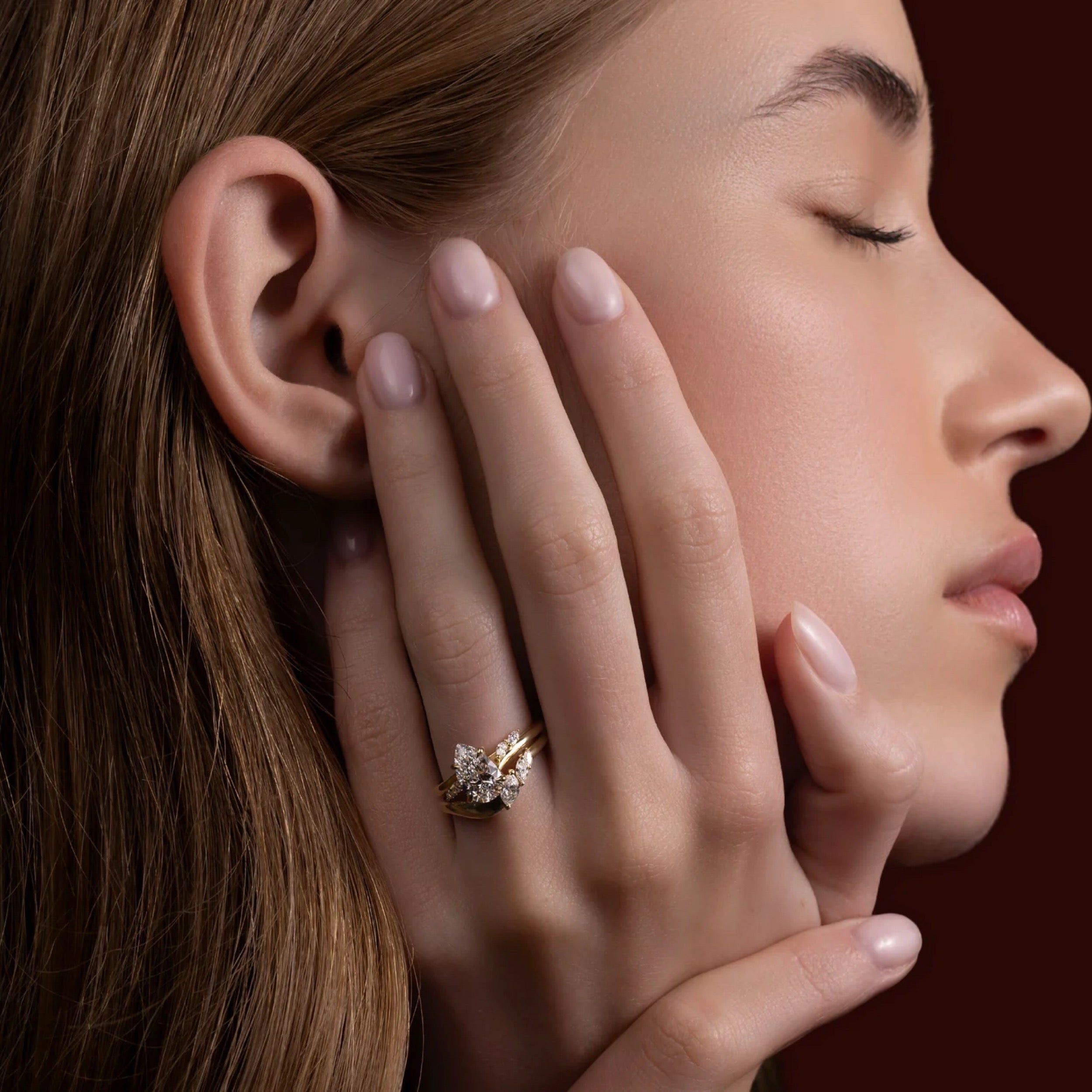 2.0 - 4.0 CT Pear Lab Grown Diamond Twisted Band Engagement Ring