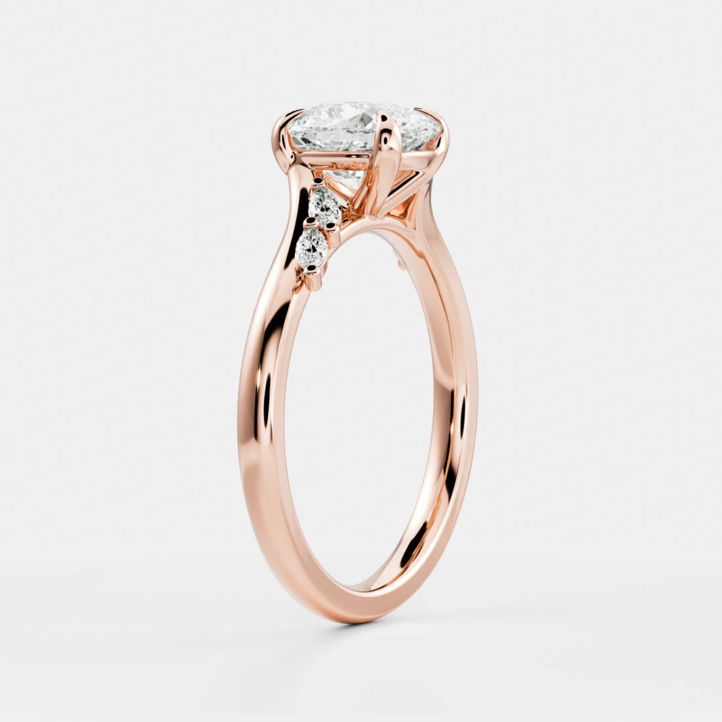 2.0 - 4.0 CT Elongated Cushion Lab Grown Diamond Twisted Band Engagement Ring