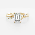 1.0-3.5 CT Emerald Lab Grown Diamond Twisted Band Engagement Ring