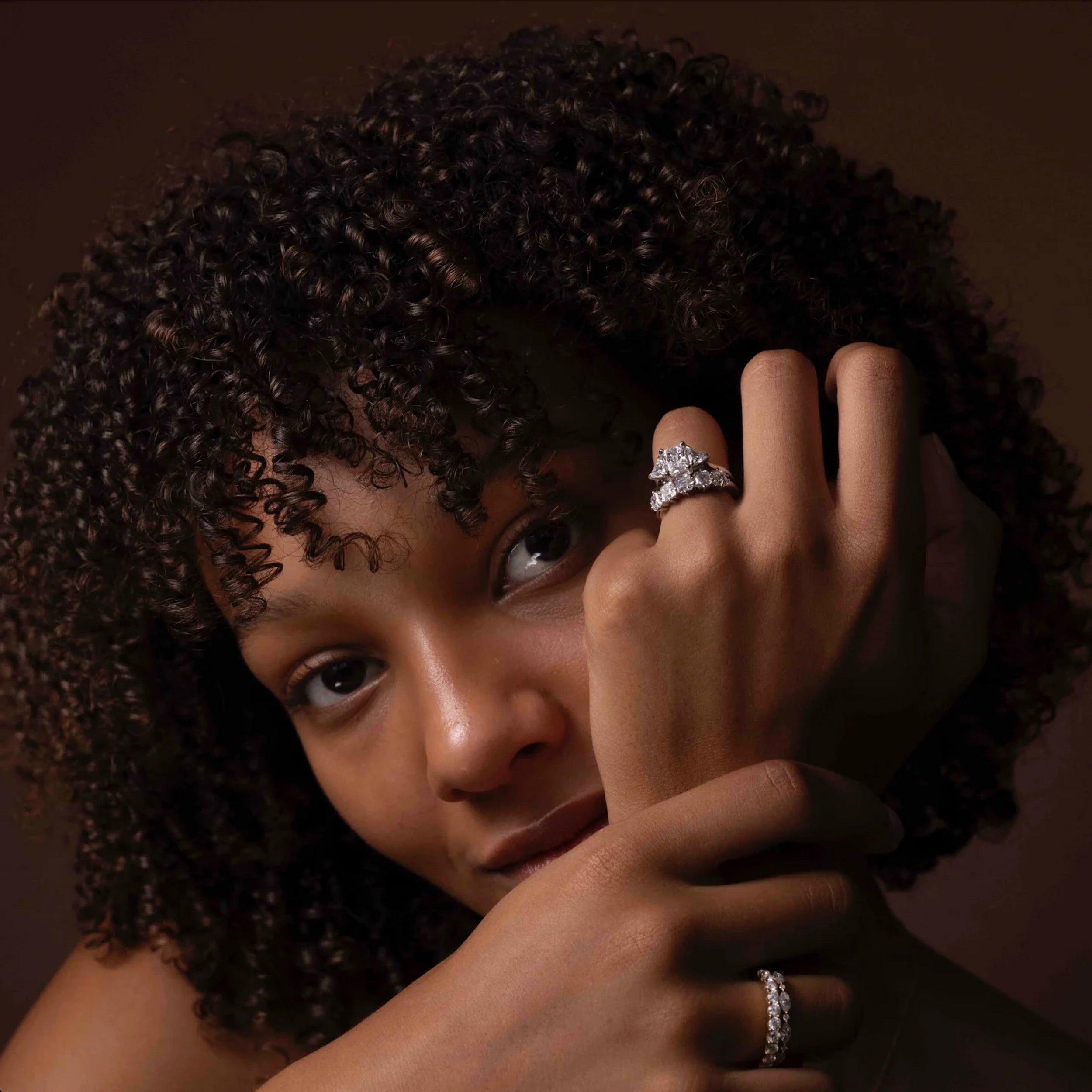 2.0 - 4.0 CT Radiant Lab Grown Diamond Trilogy Engagement Ring