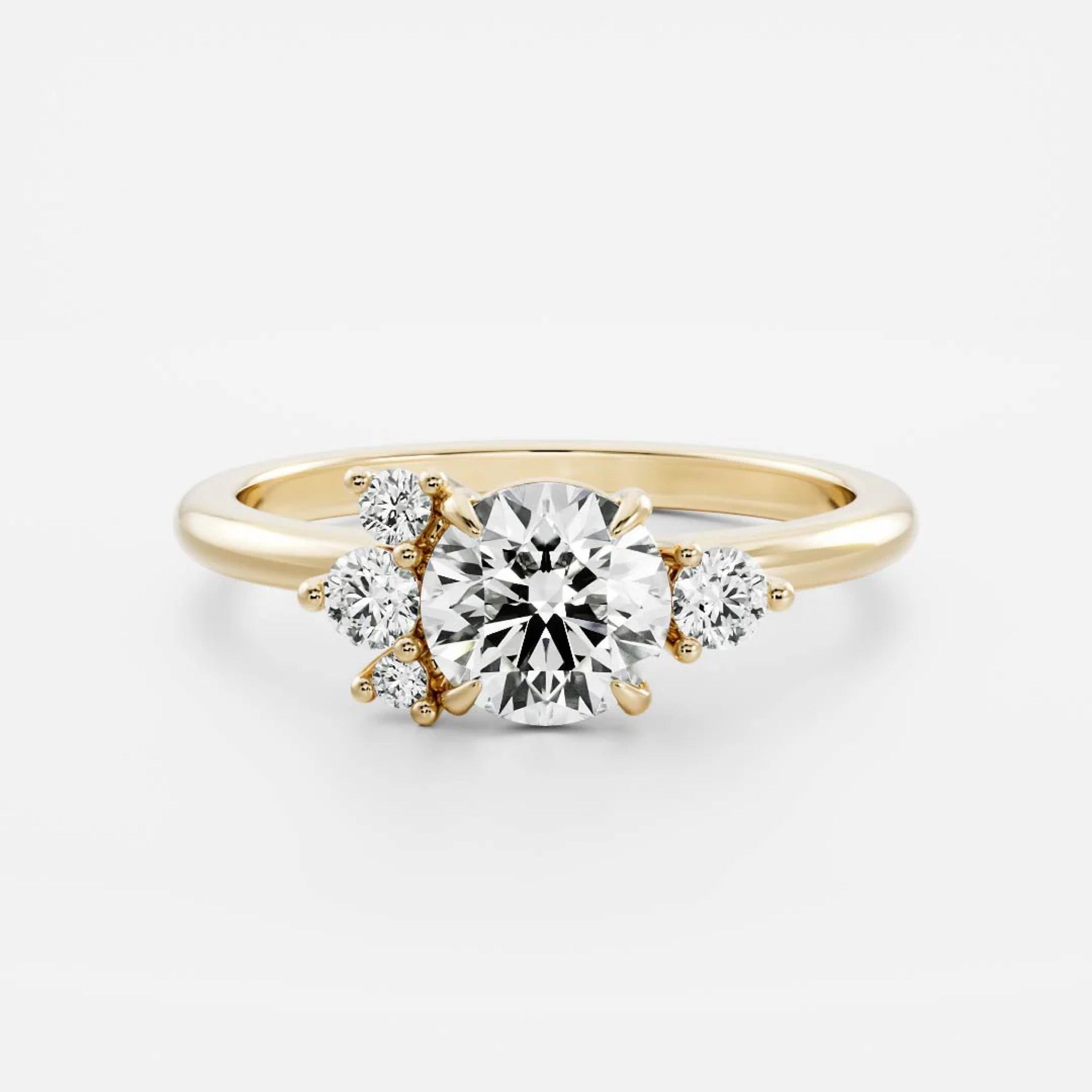 2.0 - 4.0 CT Round Lab Grown Diamond Cluster Engagement Ring