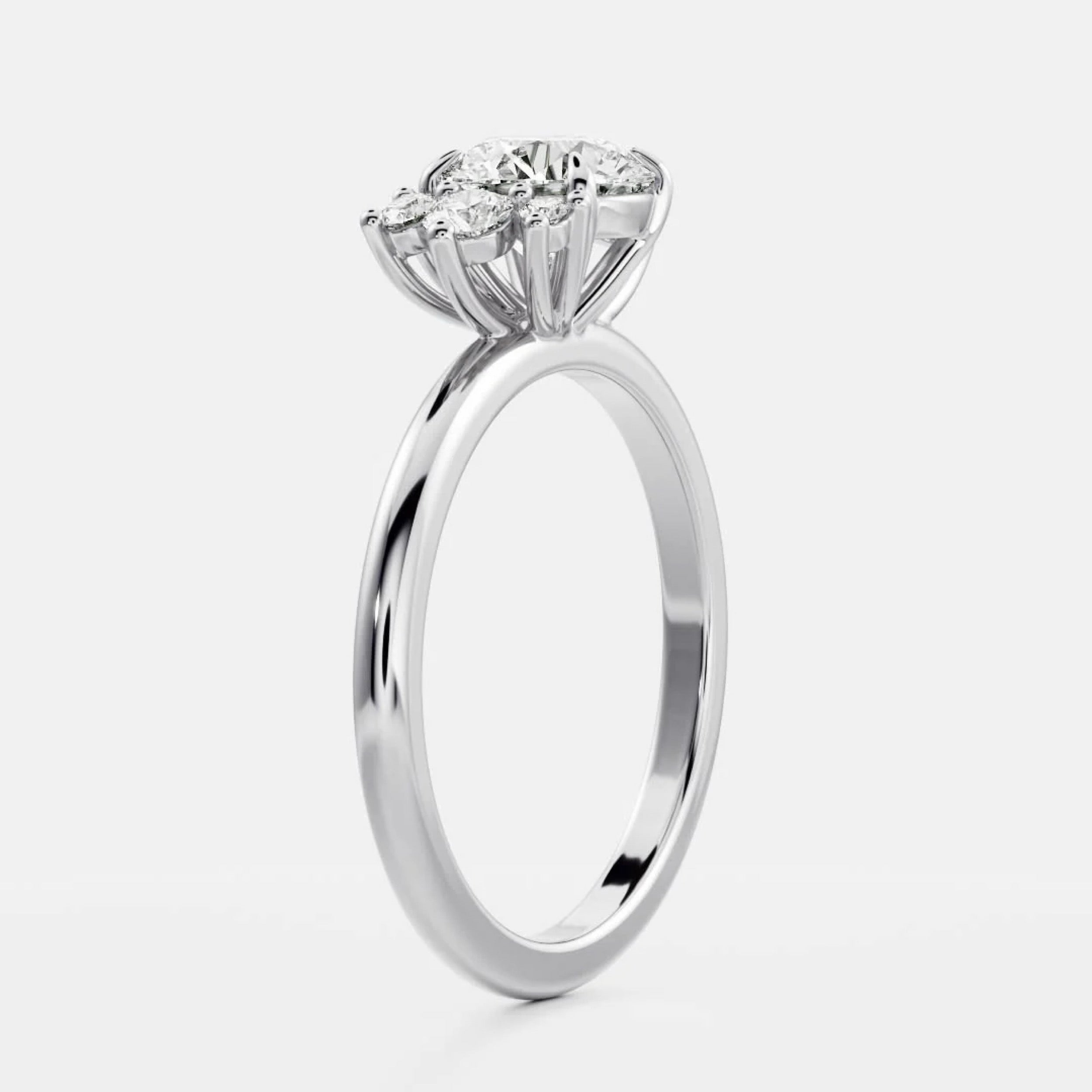 2.0 - 4.0 CT Round Lab Grown Diamond Cluster Engagement Ring