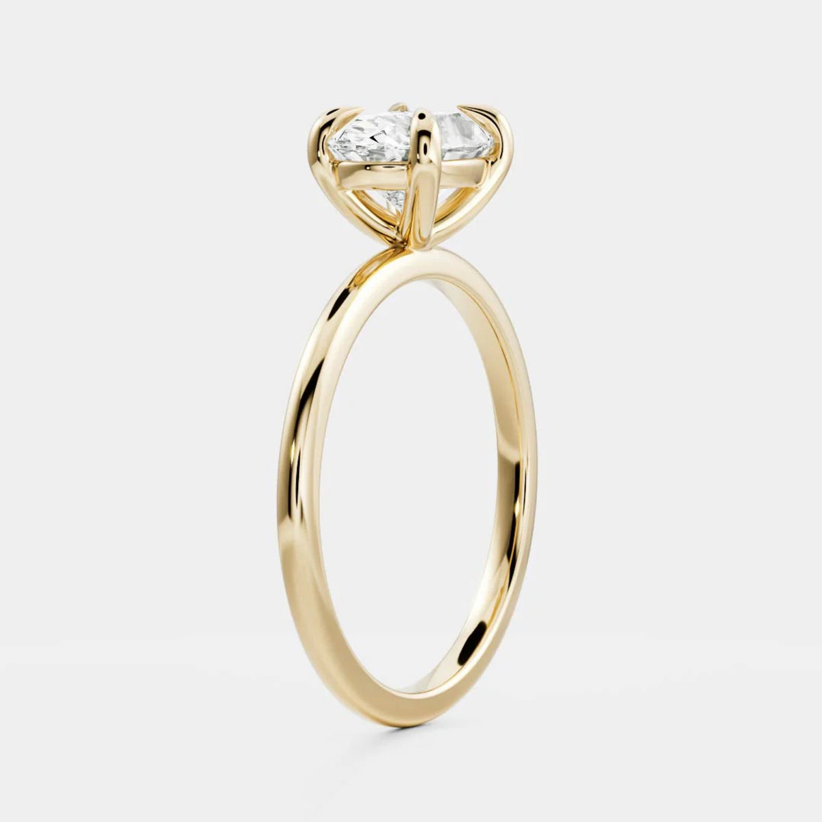 1.0-3.5 CT East West Oval Lab Grown Diamond Solitaire Engagement Ring