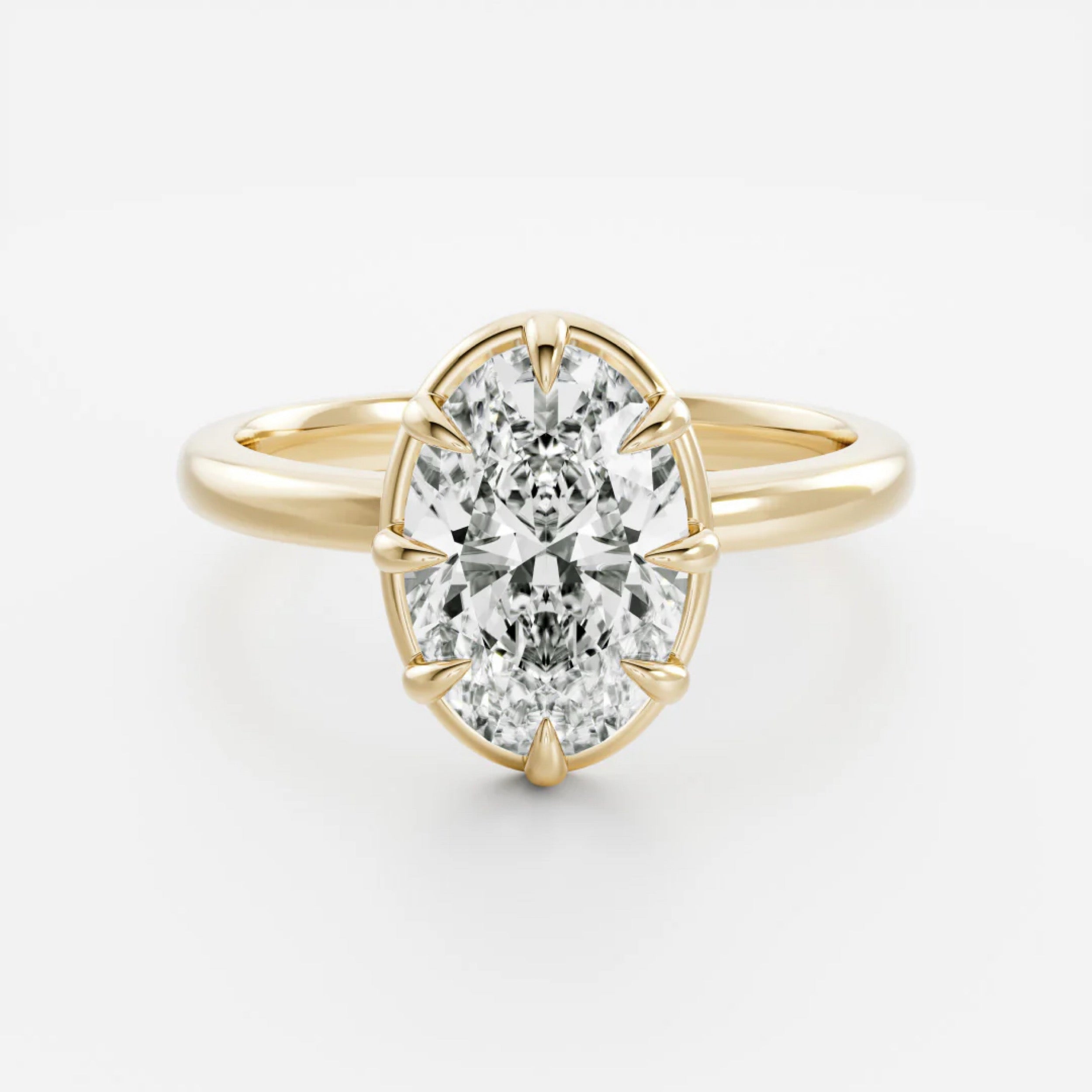 2.5 - 3.5 CT Oval Lab Grown Diamond Solitiare Engagement Ring