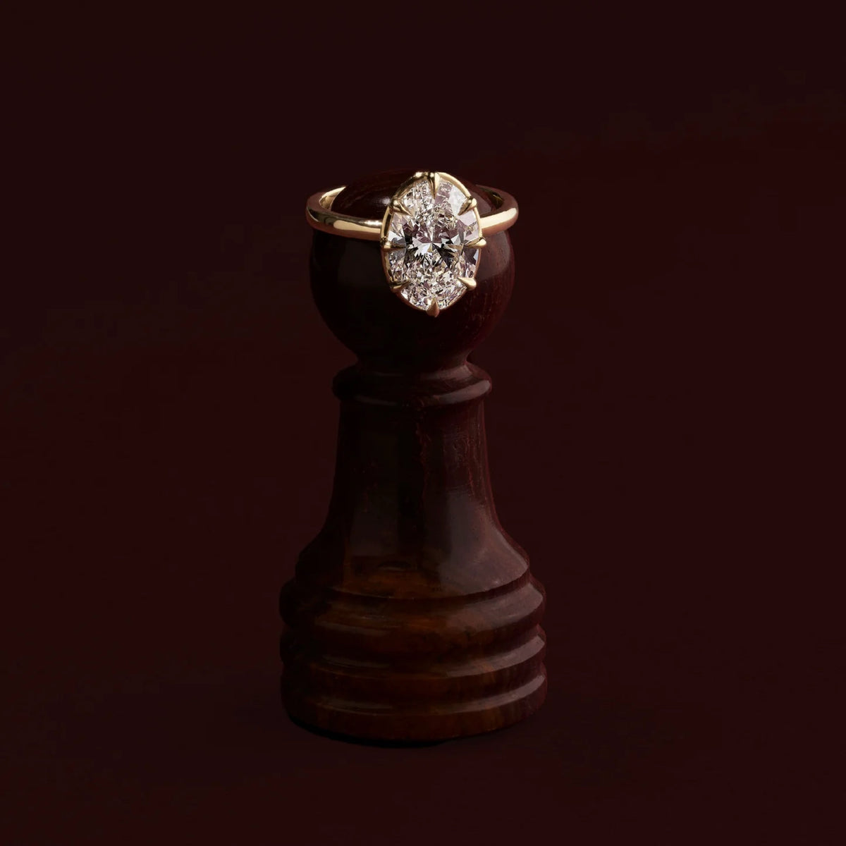 1.0-3.5 CT Oval Lab Grown Diamond Solitiare Engagement Ring