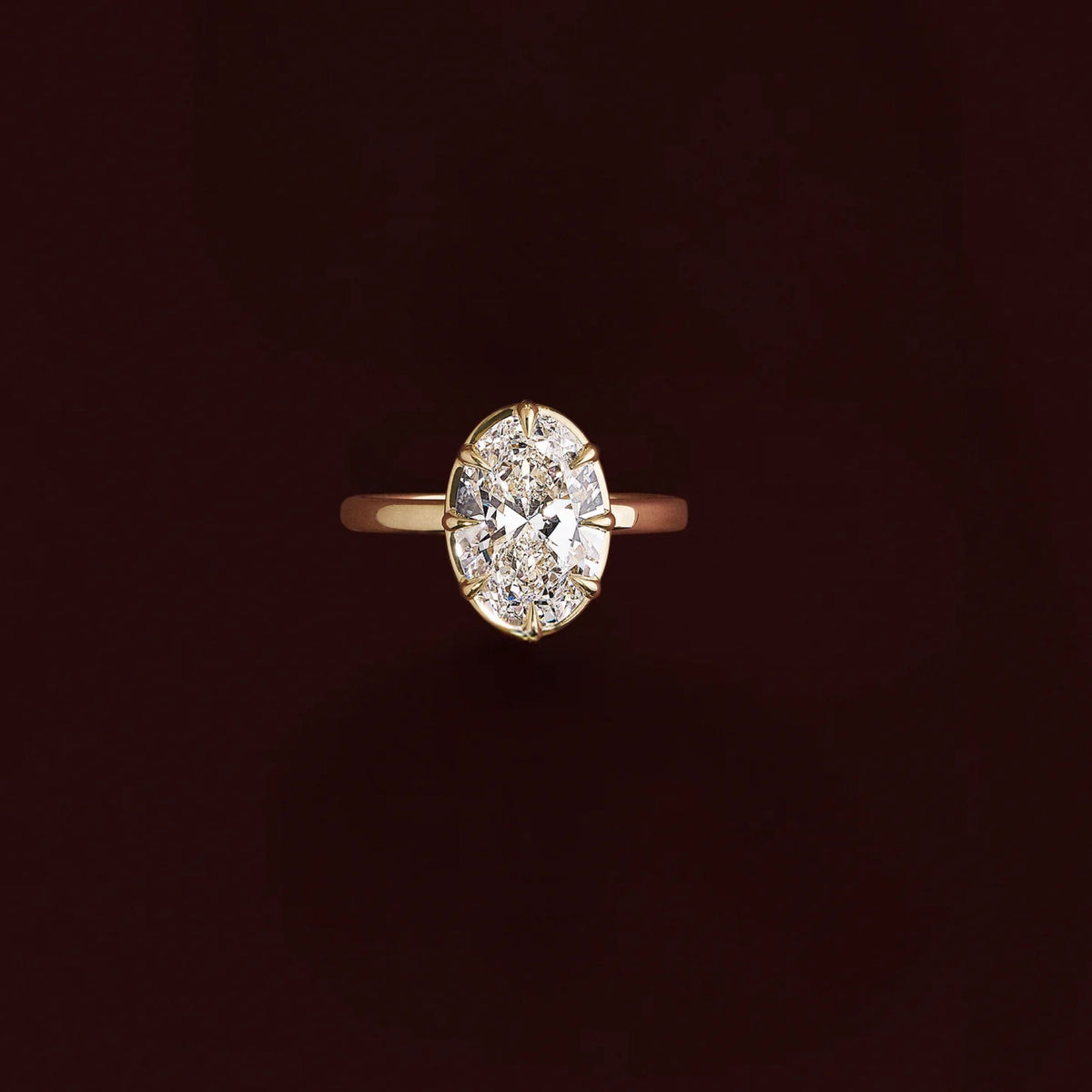 1.0-3.5 CT Oval Lab Grown Diamond Solitiare Engagement Ring