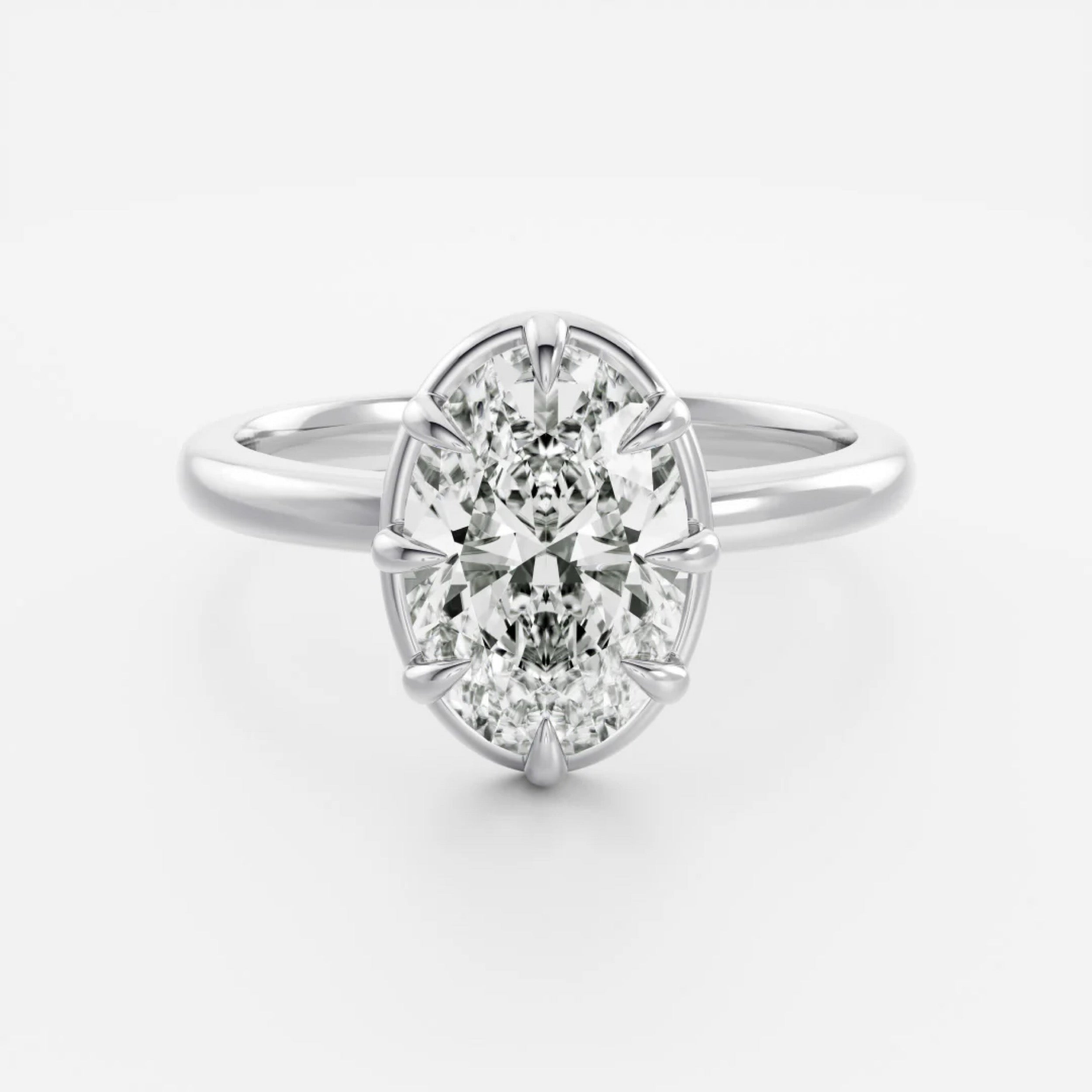 2.5 - 3.5 CT Oval Lab Grown Diamond Solitiare Engagement Ring