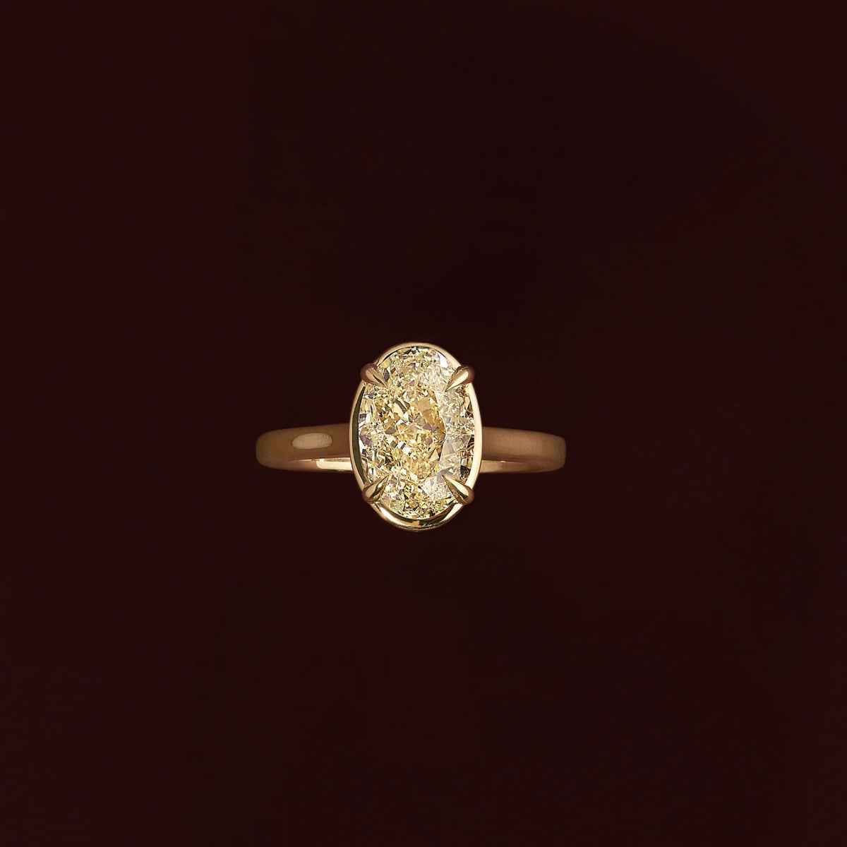 1.0-3.5 CT Oval Lab Grown Diamond Solitaire Engagement Ring
