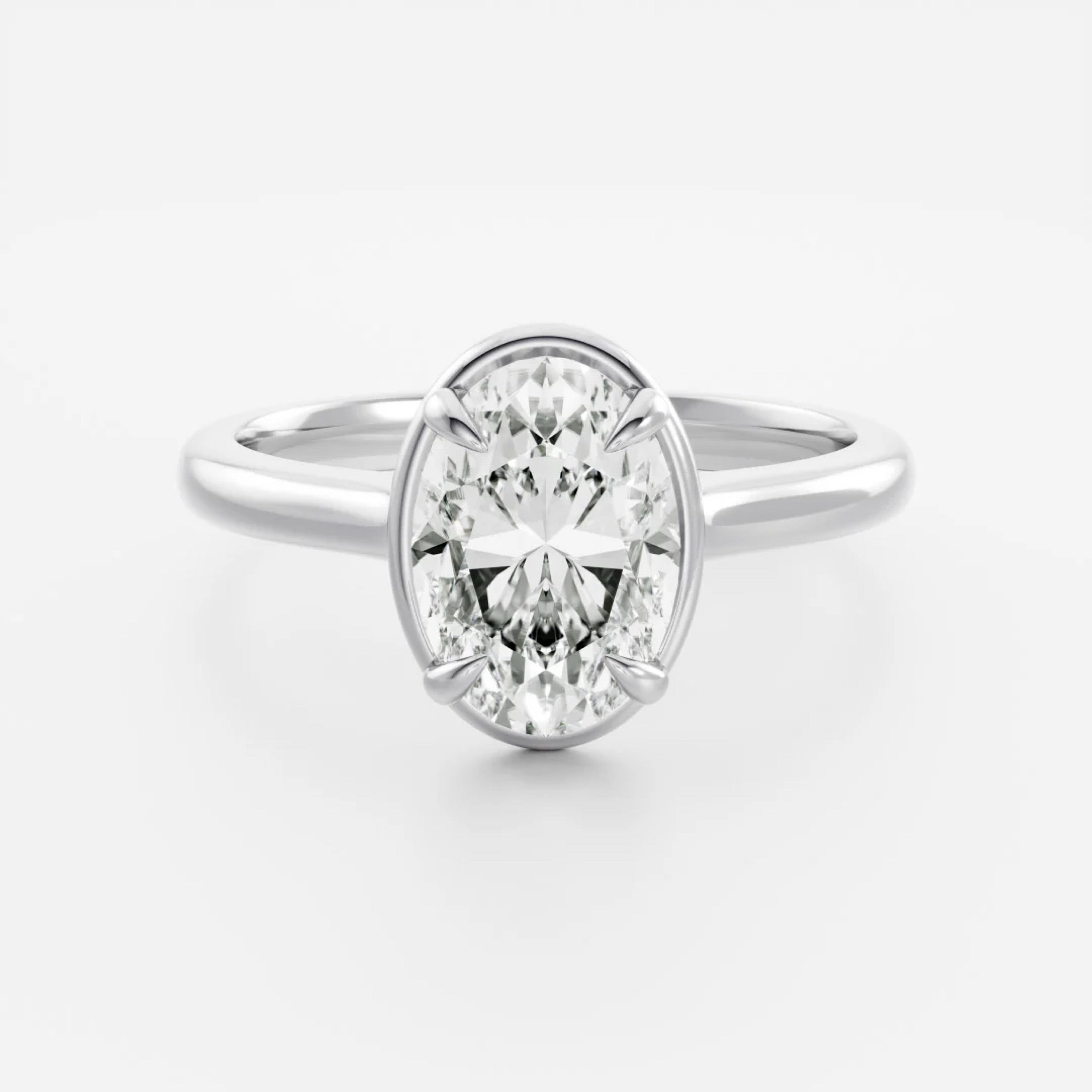 2.0 - 4.0 CT Oval Lab Grown Diamond Solitaire Engagement Ring