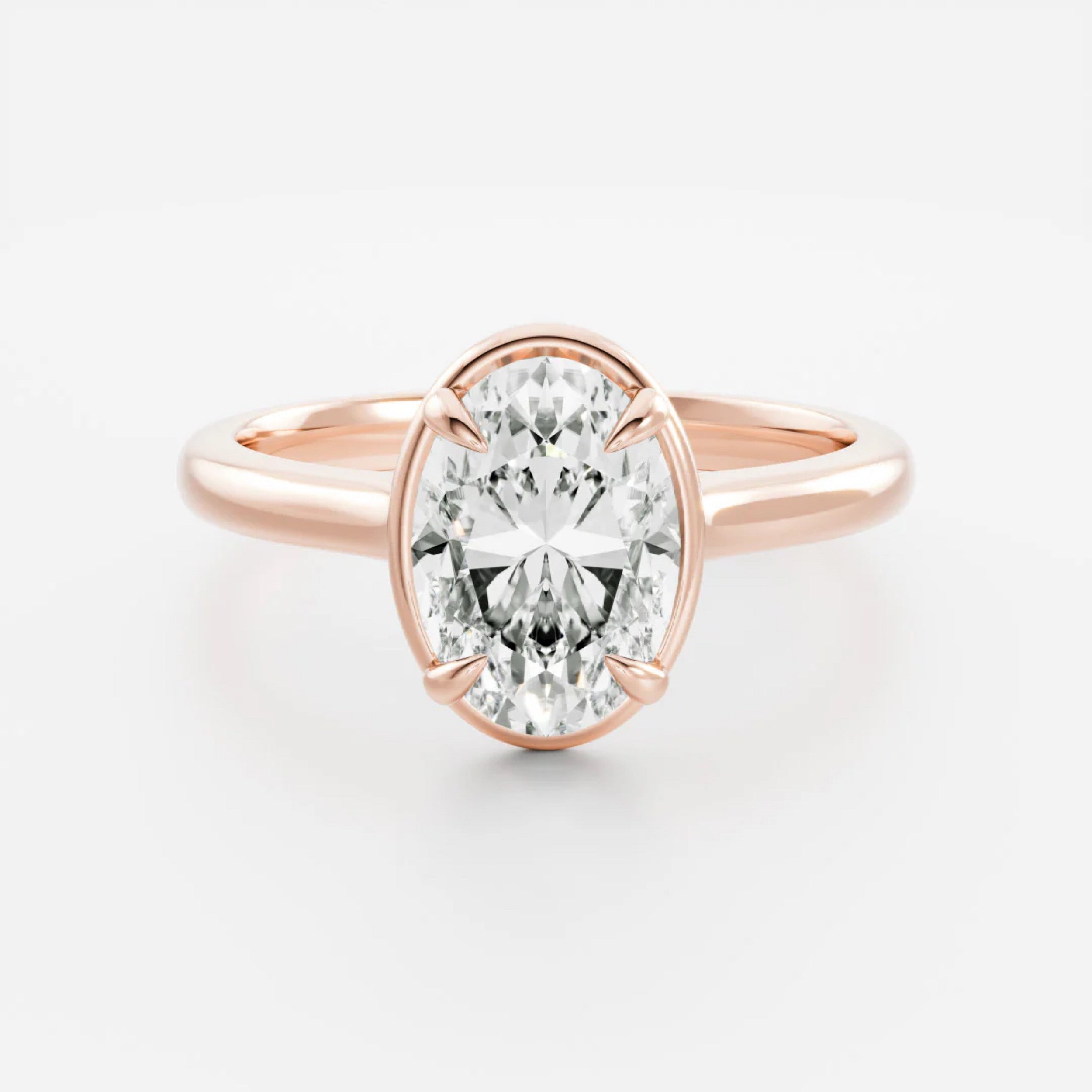 2.0 - 4.0 CT Oval Lab Grown Diamond Solitaire Engagement Ring